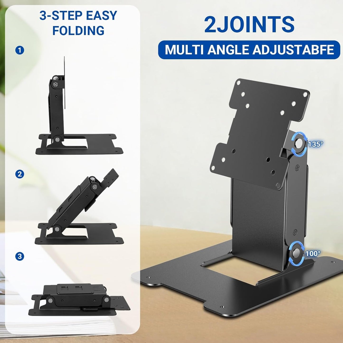 WEARSON 75 100 50 75 Touch Monitor VESA and Mini PC VESA Back-to-Back Dual Mount All Metal Stable Leaning Low Profile