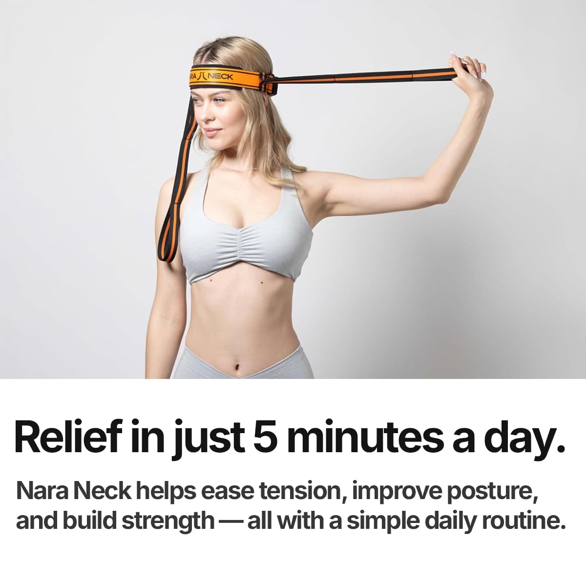 Portable Neck Exercise Device - Neck Pain Relief, Posture Improvement, and Neck Strength Training with Resistance Band and Adjustable Head Strap for Home Use, Gym use or Travel - Lightweight, Compact