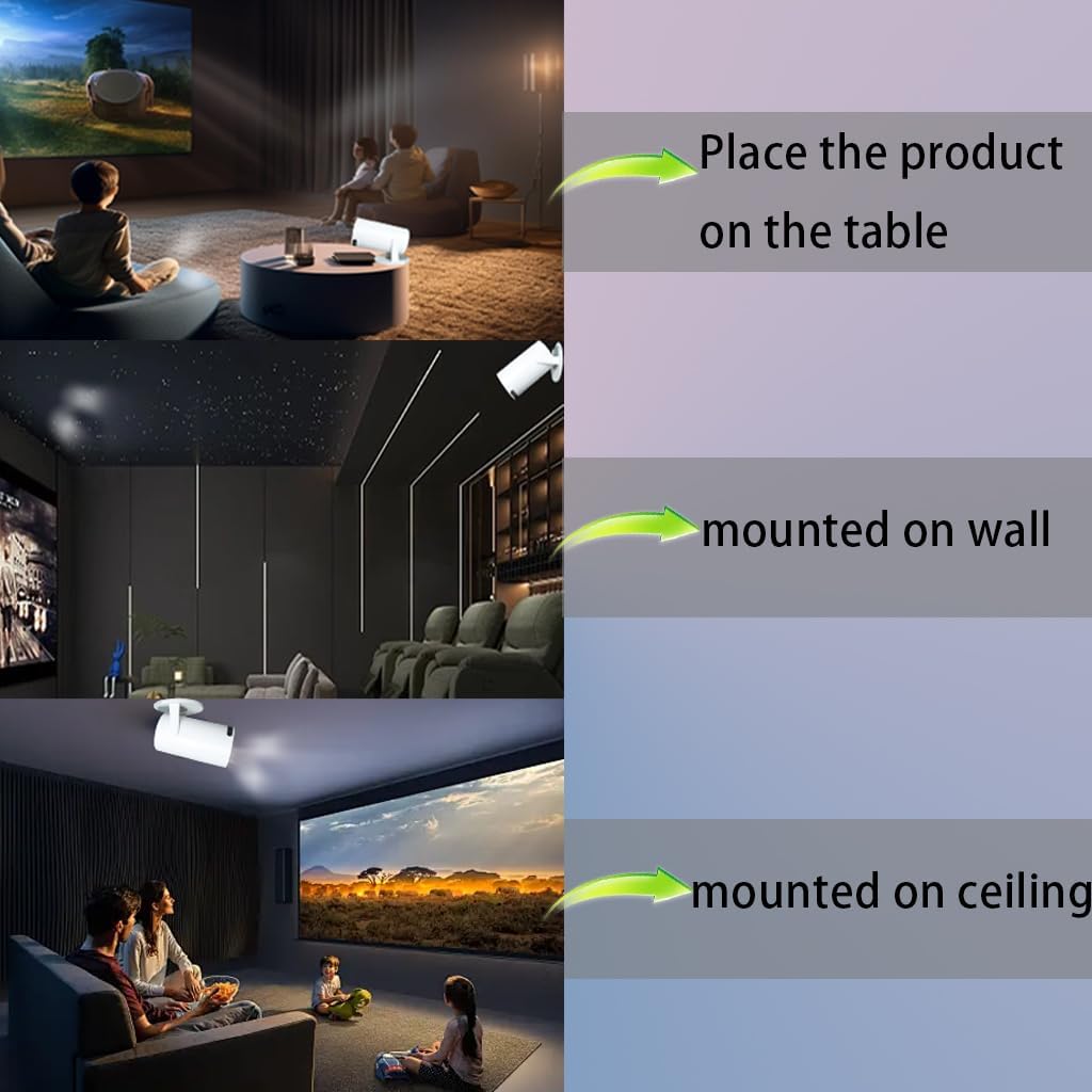Tjfujie HY300 HY300 4K Mount,180 Pro Wall Mount Compatible with PRO Support Projector Ceiling Rotation Home Theater