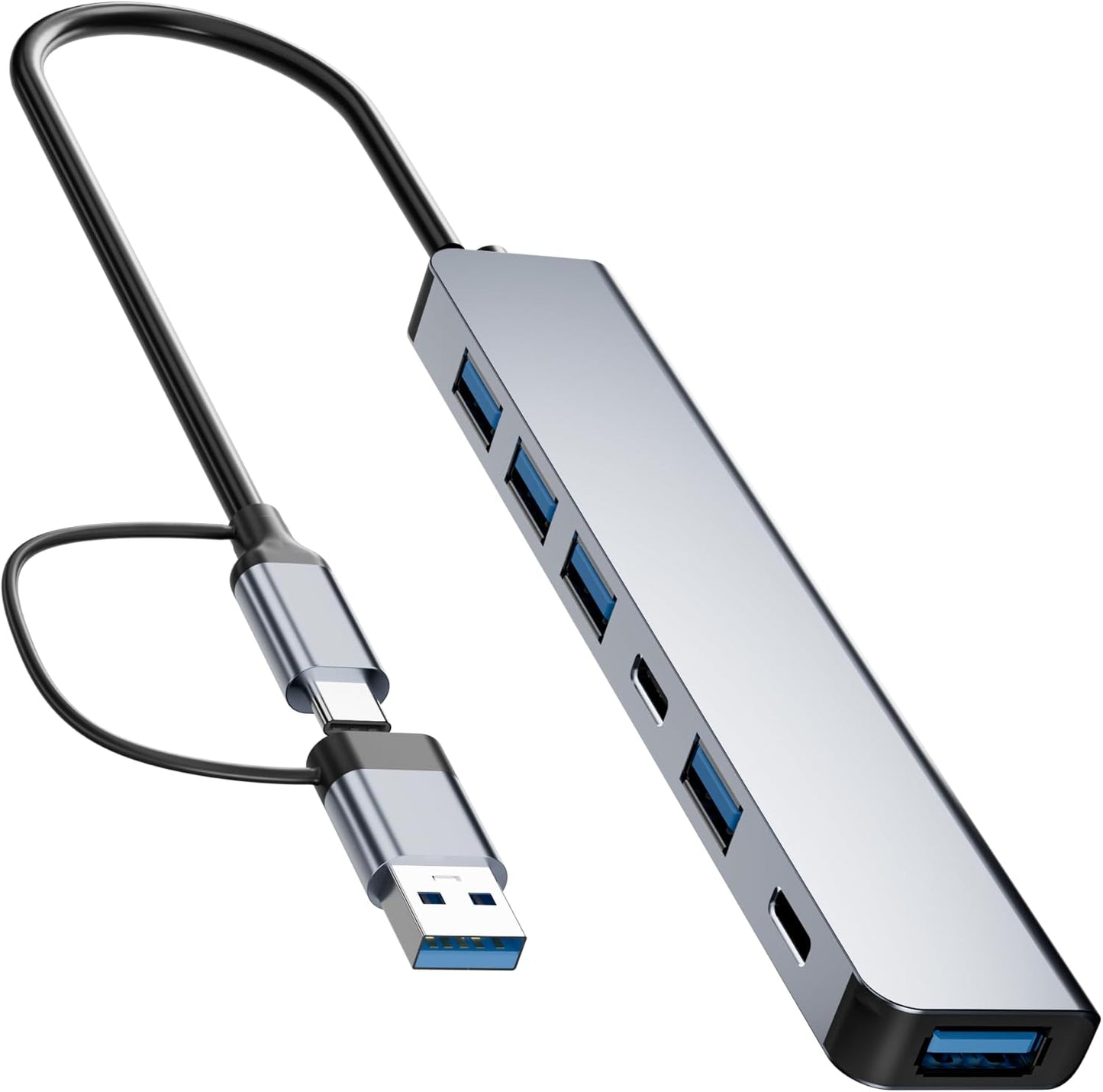 FAWETTY 7 1 2* 5* 3.0 2.0 PS4, Aluminum in USB C/USB Hub, USB C and USB, USB and USB Ports, Ultra Slim Portable USB