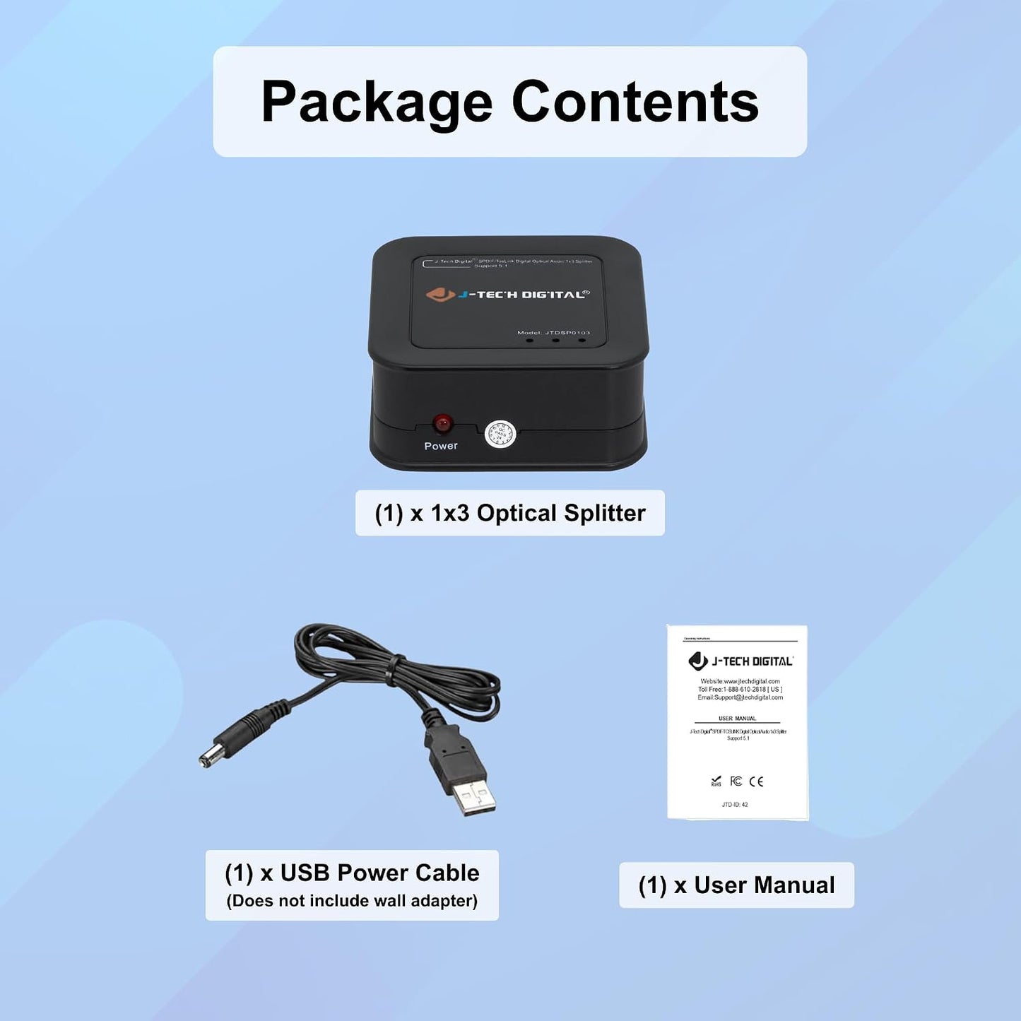 1x3 1 3 5.1 LPCM2.0, [JTD-SP0103] J-Tech Digital Optical Audio Splitter, in Out Toslink SPDIF Digital Audio Splitter