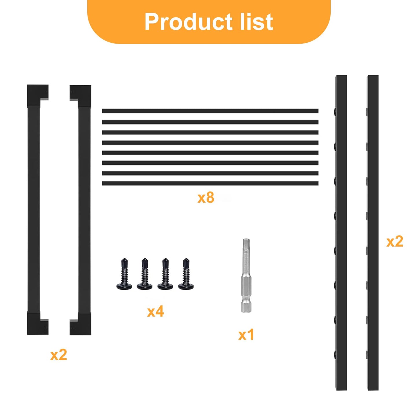 Deck Fence Gate Outdoor, 32''H Gate for 36''H Deck, Entry Way Metal Gate Black Powder Coated DIY Fence Gate, for Residential, Yard, Patio(No Hinge)