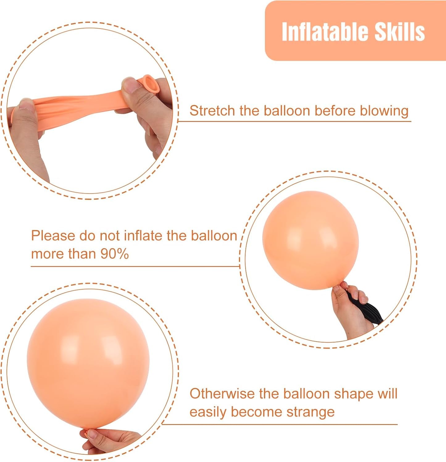 RUBFAC Peach Balloons - 129-Piece Latex Balloon Garland Kit | Light Orange & Blush Pink for Weddings, Showers & Birthdays
