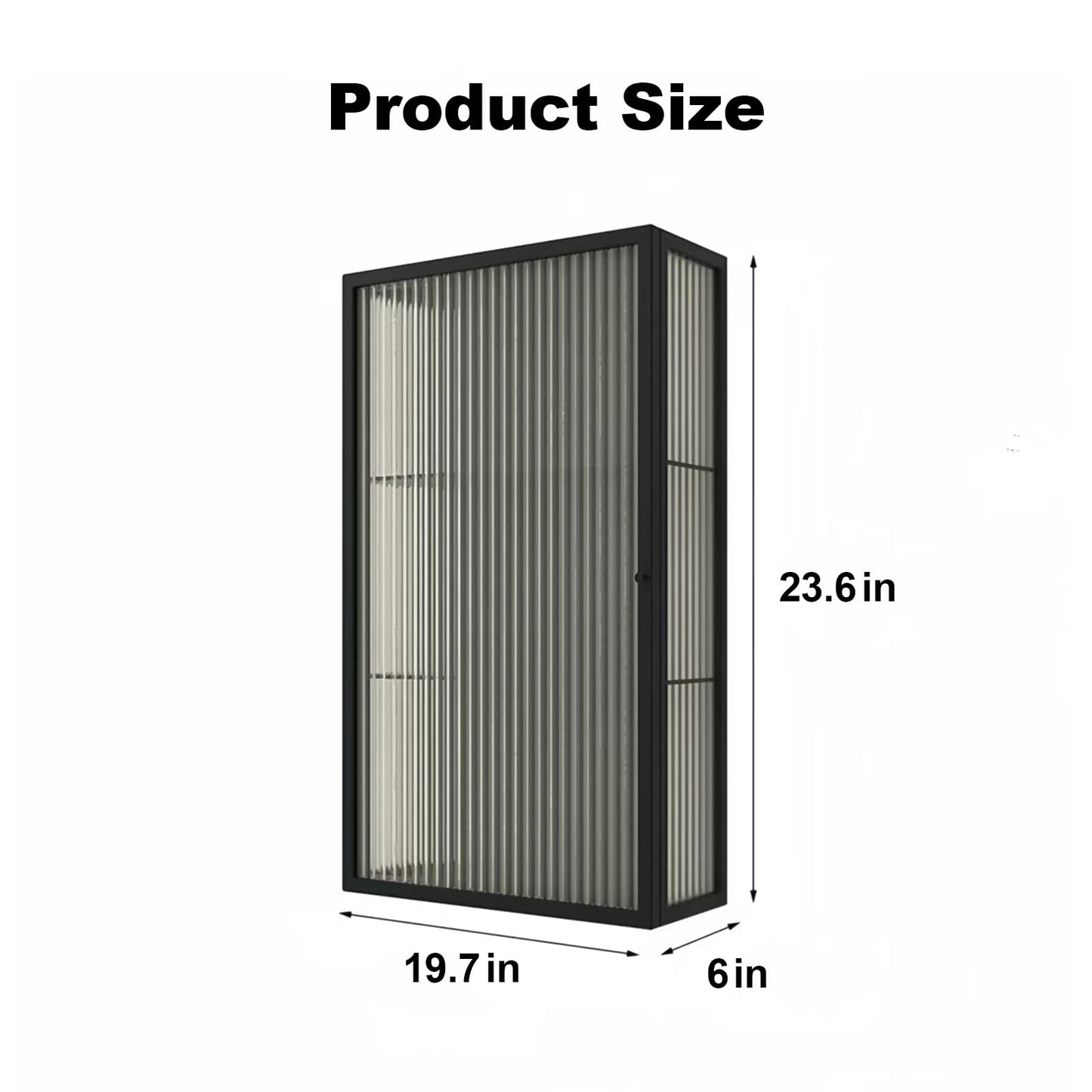 Kferfft Bathroom Wall Cabinet 20 Inch Over The Toilet Metal Storage Cabinet with Glass Door, Wall Mounted Medicine Cabinet for Bathroom Laundry Room Bedroom (Black, 23.6x19.7x6IN)