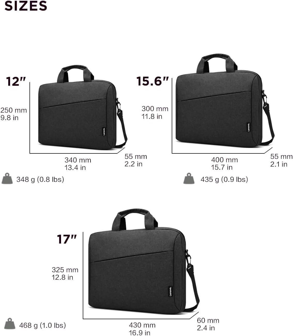 T210, Lenovo Laptop Bag Messenger Shoulder Bag for Laptop or Tablet, Sleek, Durable & Water-Repellent Fabric