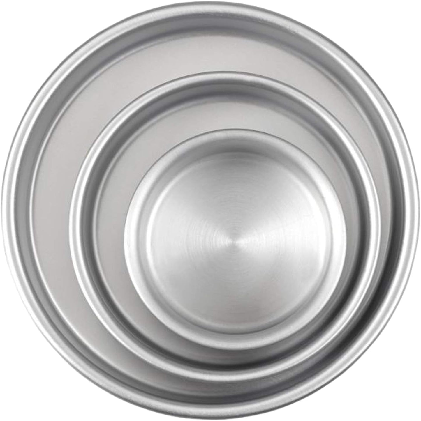 Wilton 3-Piece Aluminum Round Cake Pan Set - Durable, Even Heating Bakeware for Tiered Cakes | 4, 6, 8 Inch