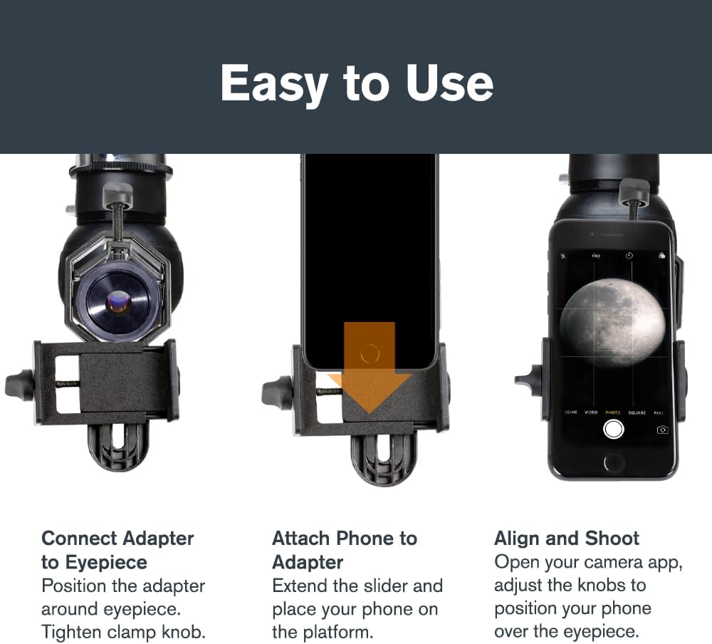 Celestron Smartphone Adapter for Telescope, Binoculars & Spotting Scopes Capture Images & Video Through Your Optics