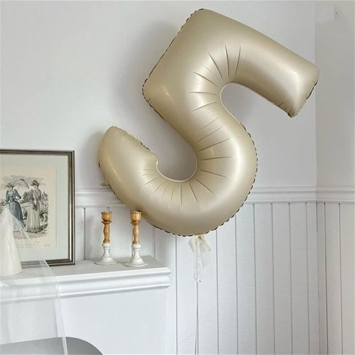 Beige 18 Birthday Balloons - 40 Inch Large Cream Foil Number 1 & 8 for 18th Anniversary Celebrations