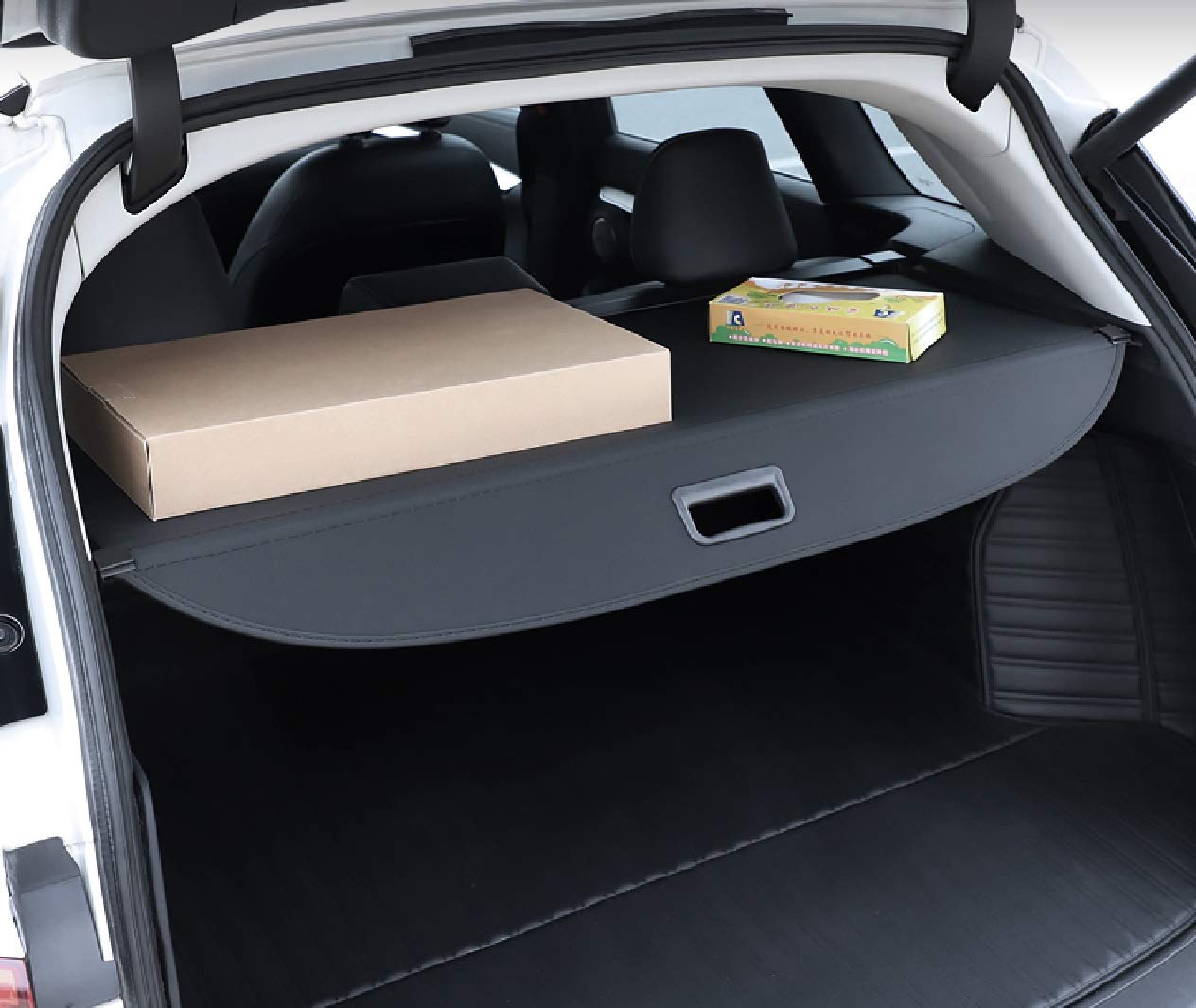 Okutech Retractable Cargo Cover Compatible with Cadillac Optiq 2024 2025 2026 Rear Privacy Screen Car Storage Trunk Luggage Tonneau Security Shade (Carbon Fiber Style)