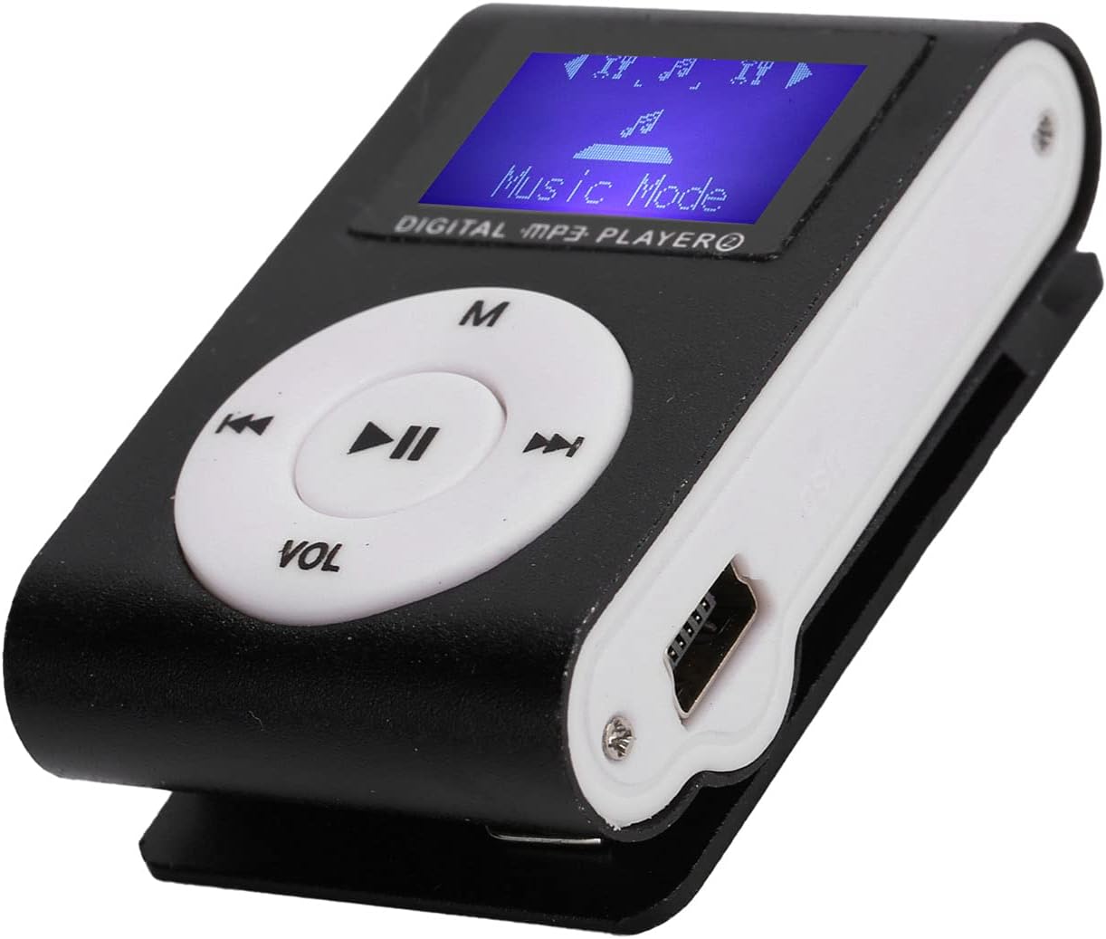 ciciglow MP3 32G,Suitable Mini Player,Mini LCD Screen Display USB Music Player,with Earphones,Ultra-Light Clip-on