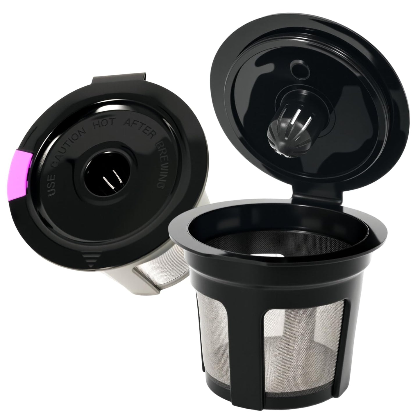 Roogaluckeep Reusable K Cup for Keurig, Black BPA Free Refillable K-Cup Pod Coffee Filters, Universal Fit Refillable Filters for Keurig 1.0 and 2.0 Coffee Maker (Black- 4 Park)