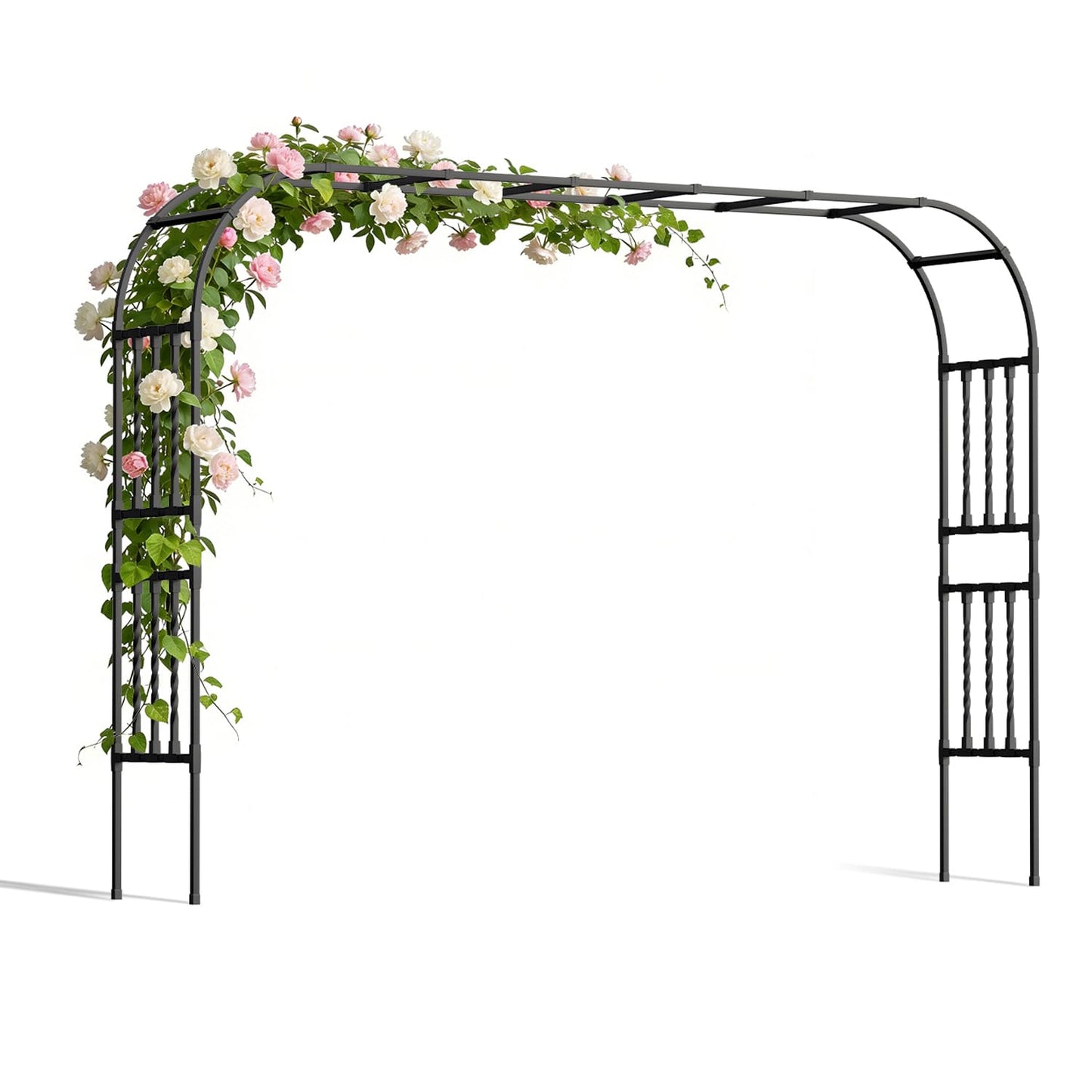 141 x98.4 in Square Tube Garden Arbor Trellis,Unique Design Extra Large Wide Metal Arch for Climbing Plants Outdoor,Wedding Arch Backdrop Stand for Garden Ceremony Party
