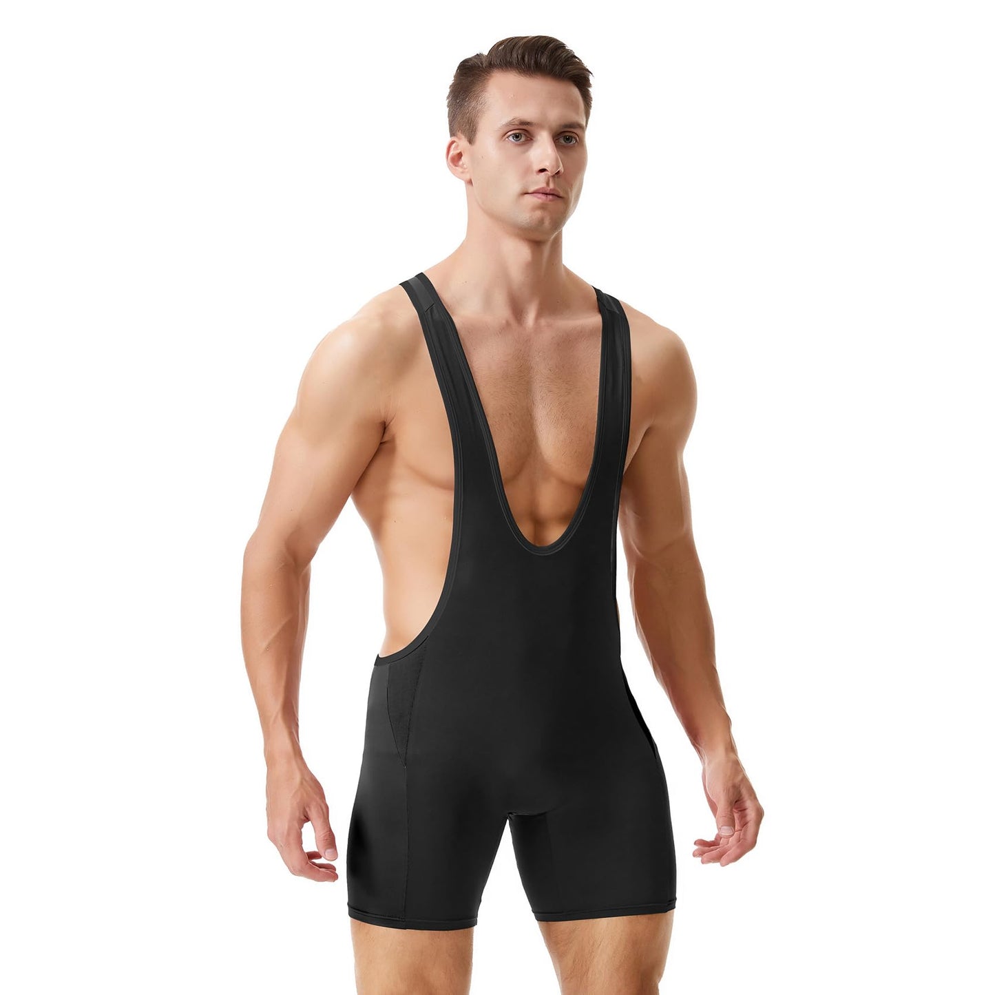 LORSPORTCH Men's wrestling Powerlifting Singlet Standard Active Sleeveless Bodysuit Uniform Leotard Jumpsuits Singlet Black Blue Red M