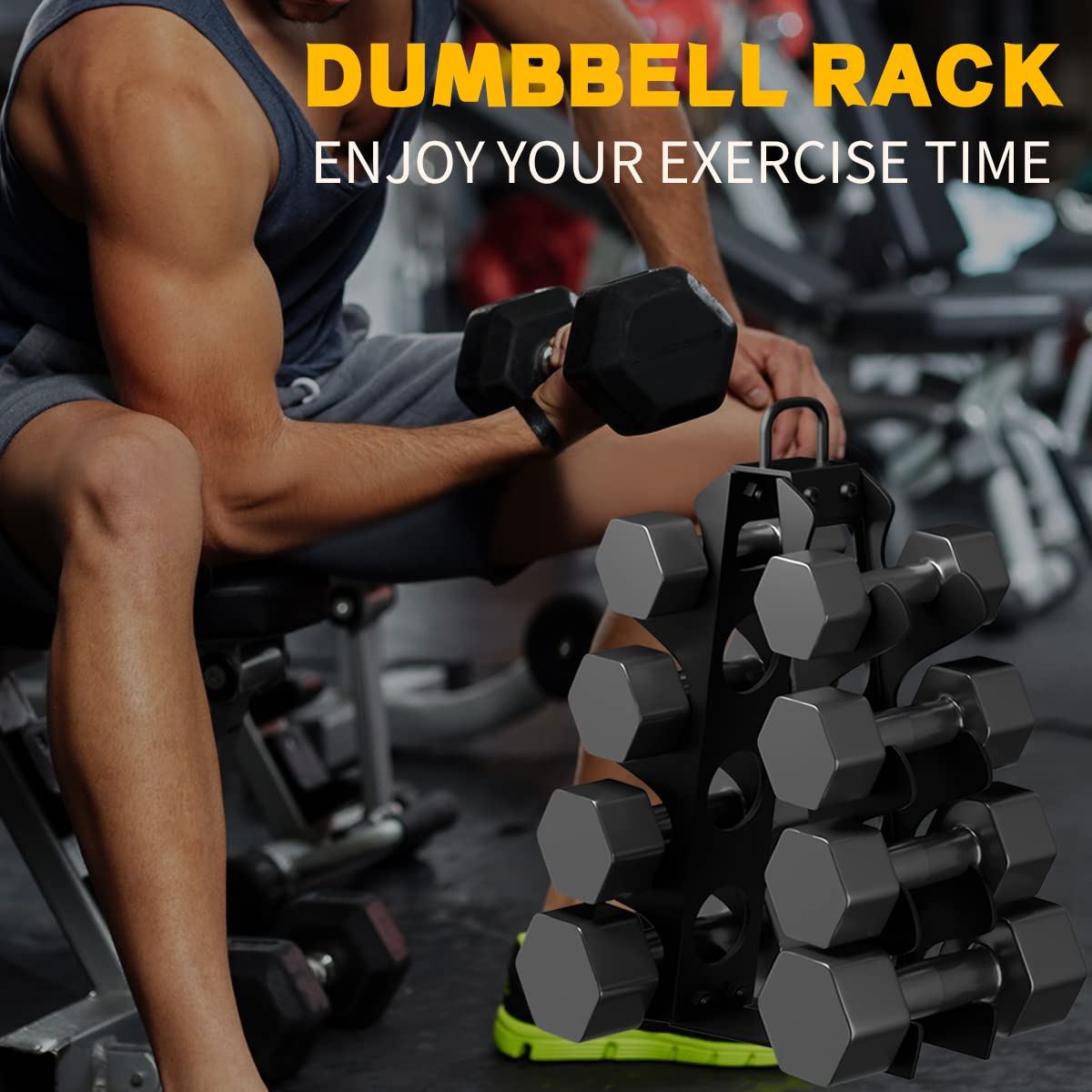 Weight Rack for Dumbbells, 4 Tiers A-Frame Dumbbell Rack Stand Only for Home Gyms Workout (Dumbbells not include)