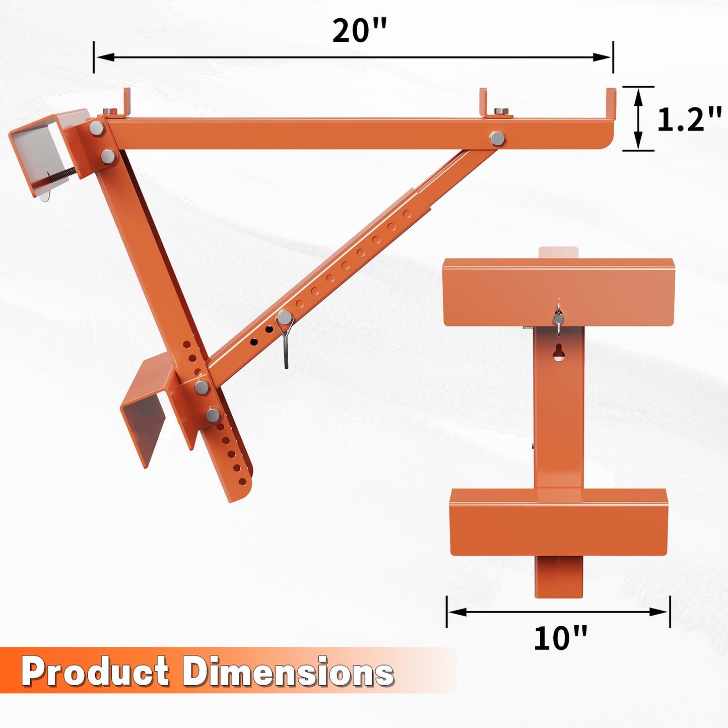 Goyappin Ladder Jacks for Scaffolding Platform 2 Pack,Heavy Duty Steel Jack Scaffold Bracket,Two-Rung Short Body Extension Ladder Jack for Roofing Painting Jobsite 20 inch Platform Withstand 350 LBS