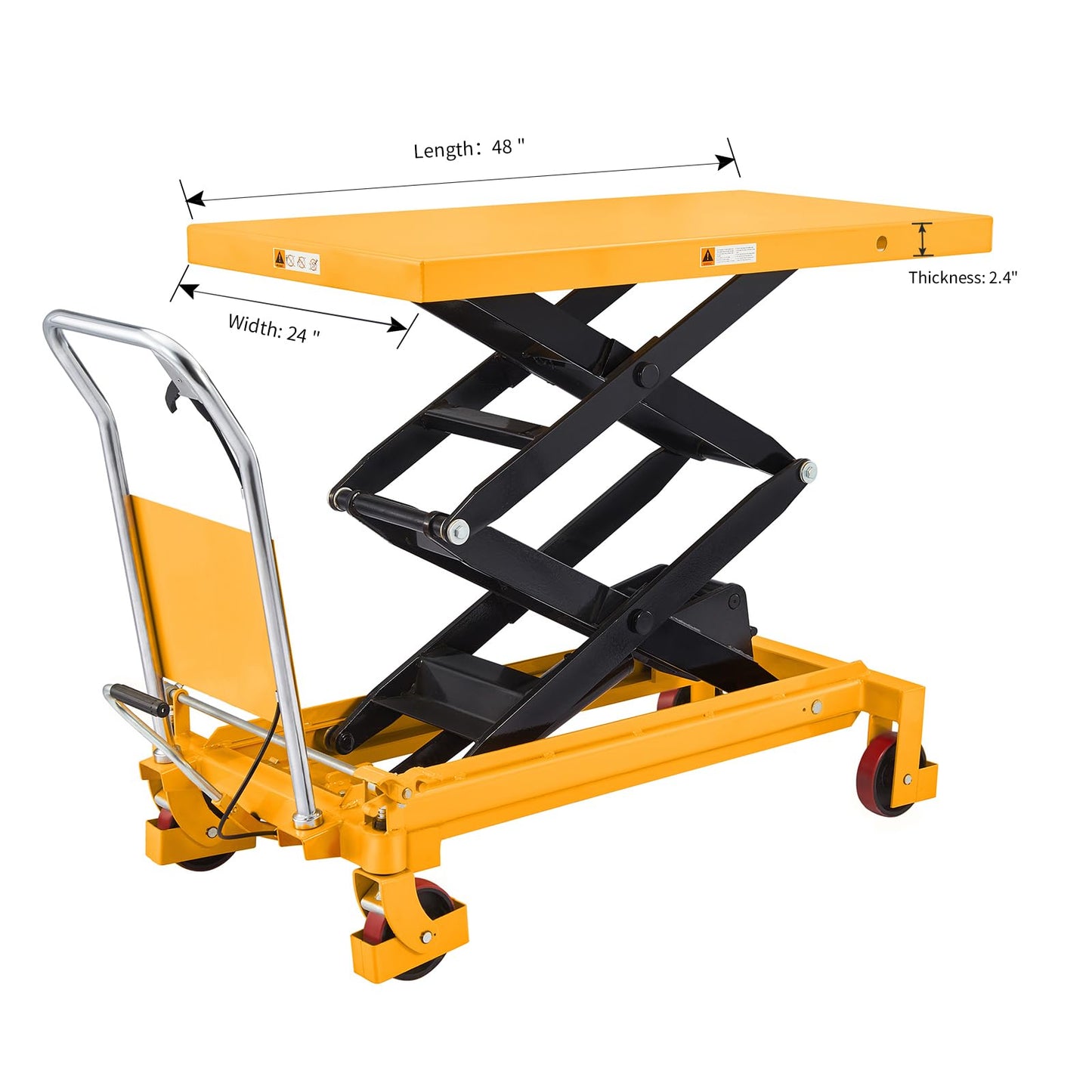 Aequanta Double Scissor Hydraulic Mobile Lift Table Multi-Function Platform Cart 59" Lifting Height 1760lbs Capacity Suitable for Handling Work