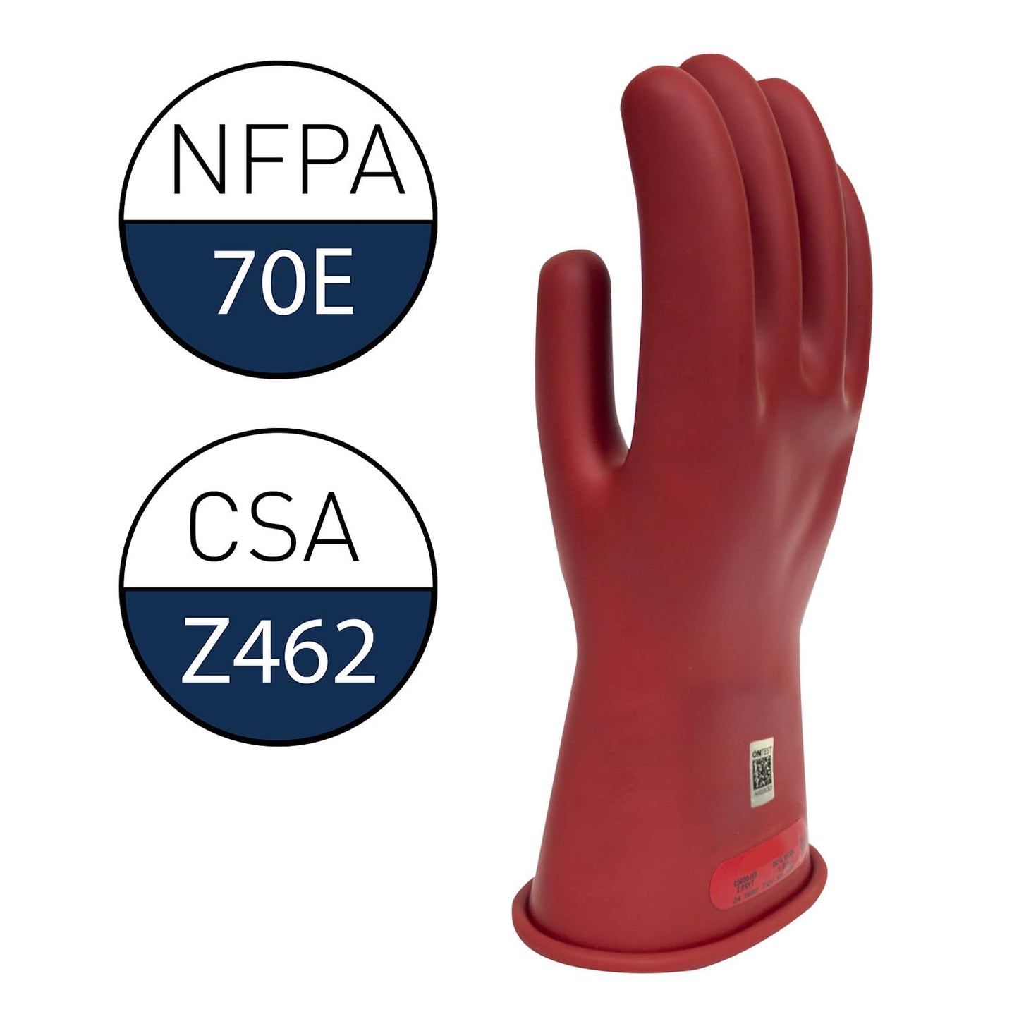 Enespro Class 0 Red Rubber Voltage Insulating Gloves, Max. Use Voltage 1000V AC/1500V DC, GC0R10