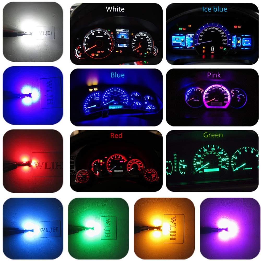 WLJH LED Light Kit for Jeep Wrangler 1992-1995, Ice Blue Gauge Cluster Replacement, Aluminum Material