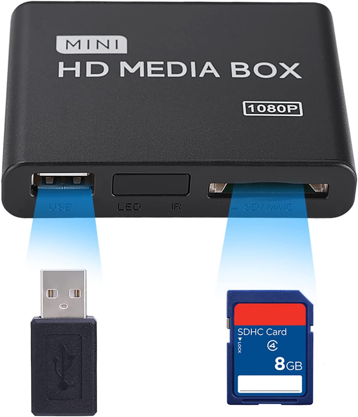 Fupi 1080P 7.1 1080P MMC MP3 Full-HD Digital Media Player, HDMI/AV/VGA Output, Surround Sound, HDMI Media Player