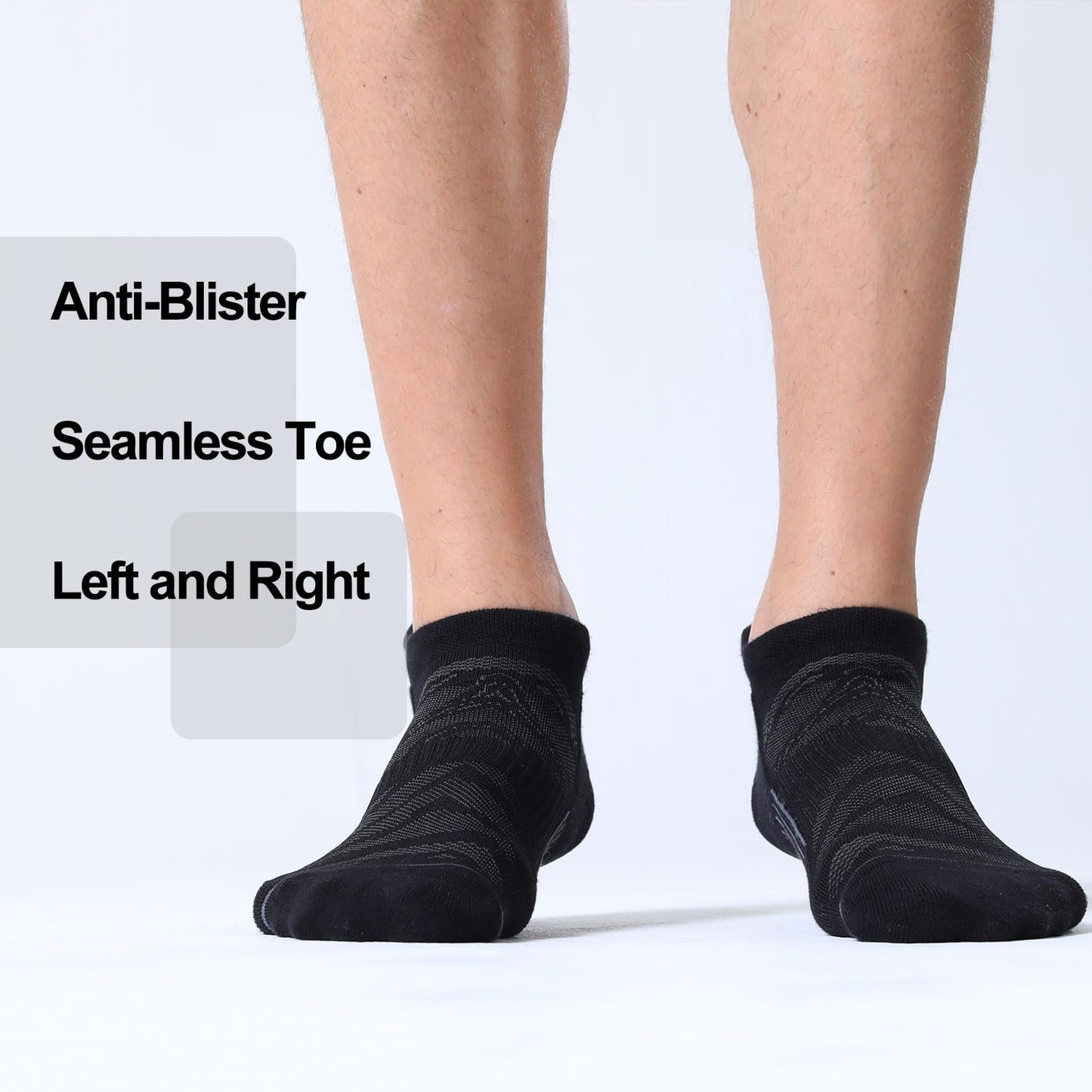 FITRELL 6 Pack Ankle Running Socks for Men and Women Low Cut Cushioned No Show Athletic Sports Compression Socks, Shoe Size 12-15, Black+White+Grey Mixed