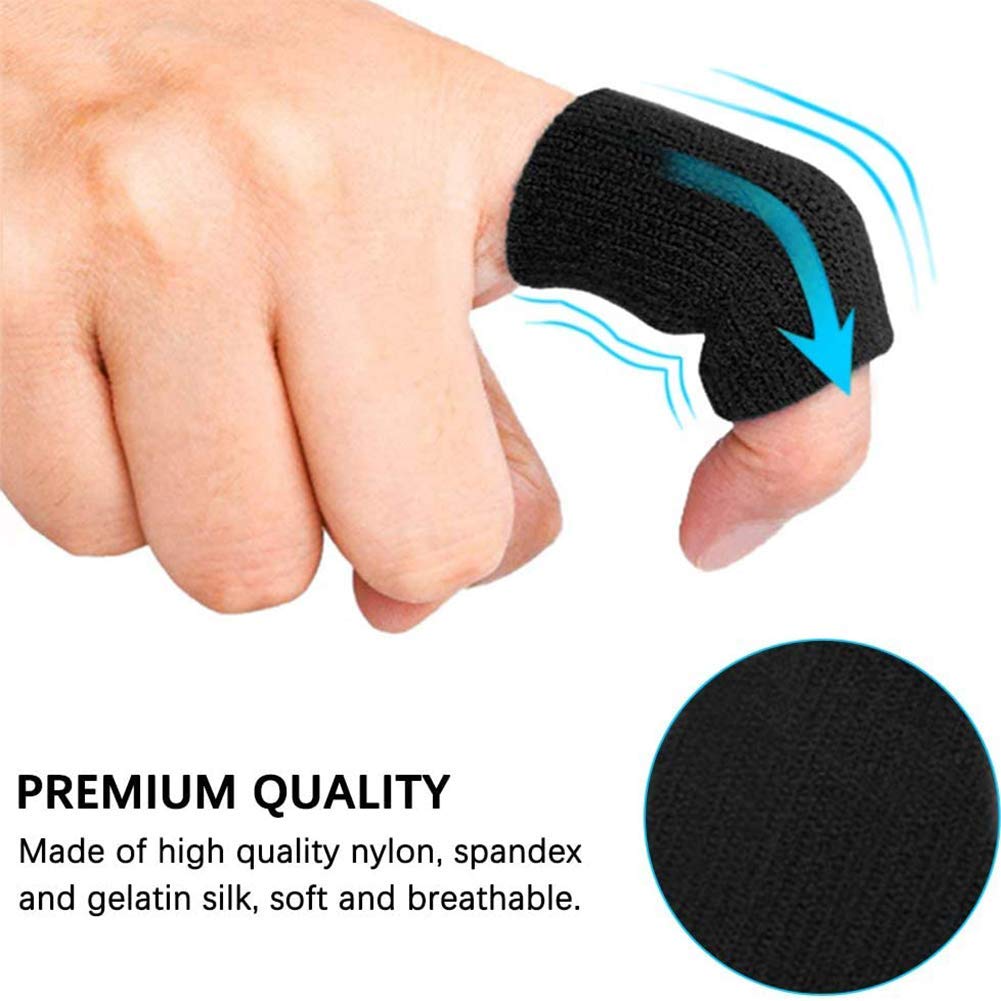 ELANE 40 PCS Finger Splint Finger Holster Thumb Brace Support Elastic Sleeves for Finger Support ,Knuckle,for gaming,sports,basketball,black,green,skyblue,rosered