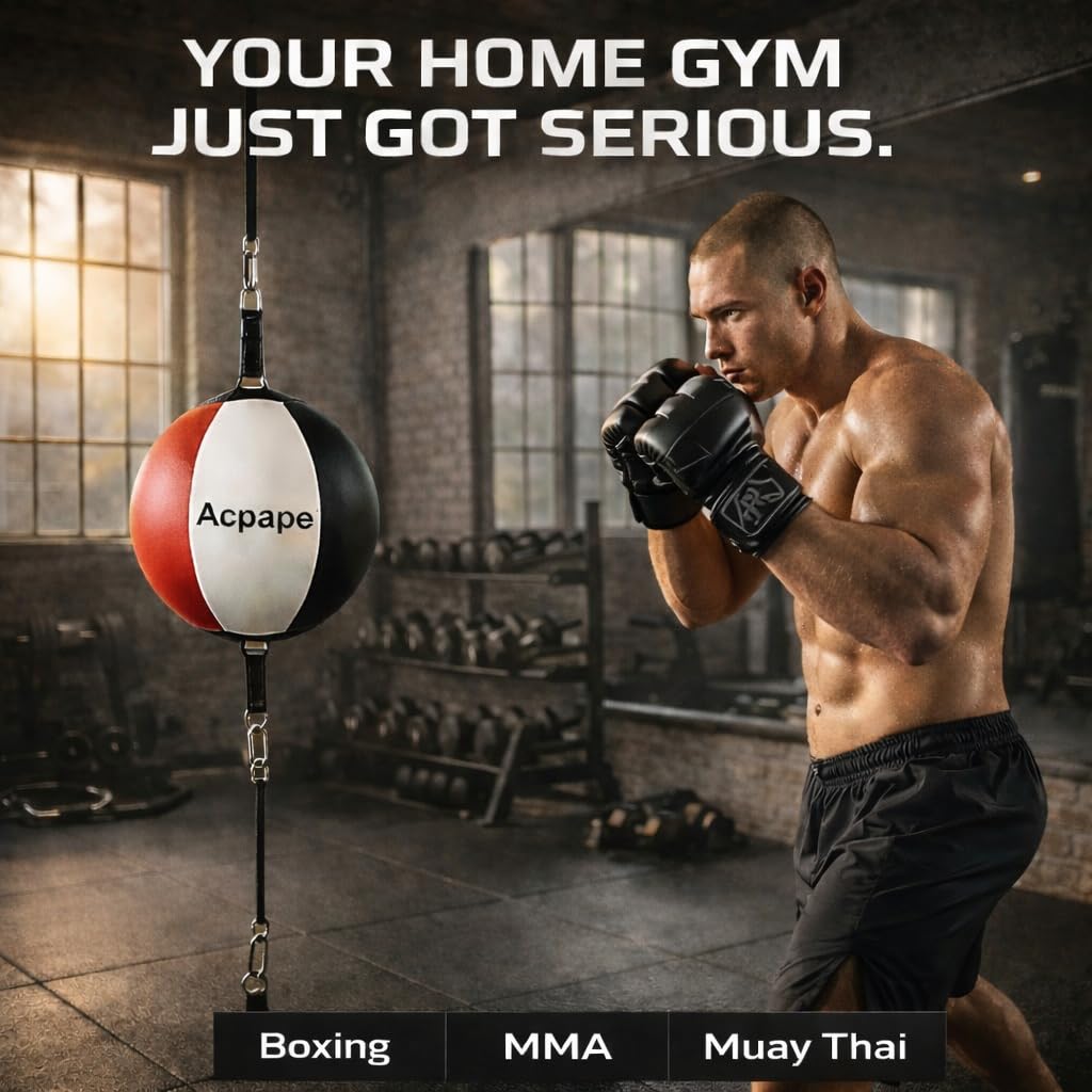 Acpape Double End Boxing Bag with Boxing Gloves - Premium Punching Bag for Speed and Reflex Training - Durable Boxing Bag for Home Workouts and Professional Training Sessions