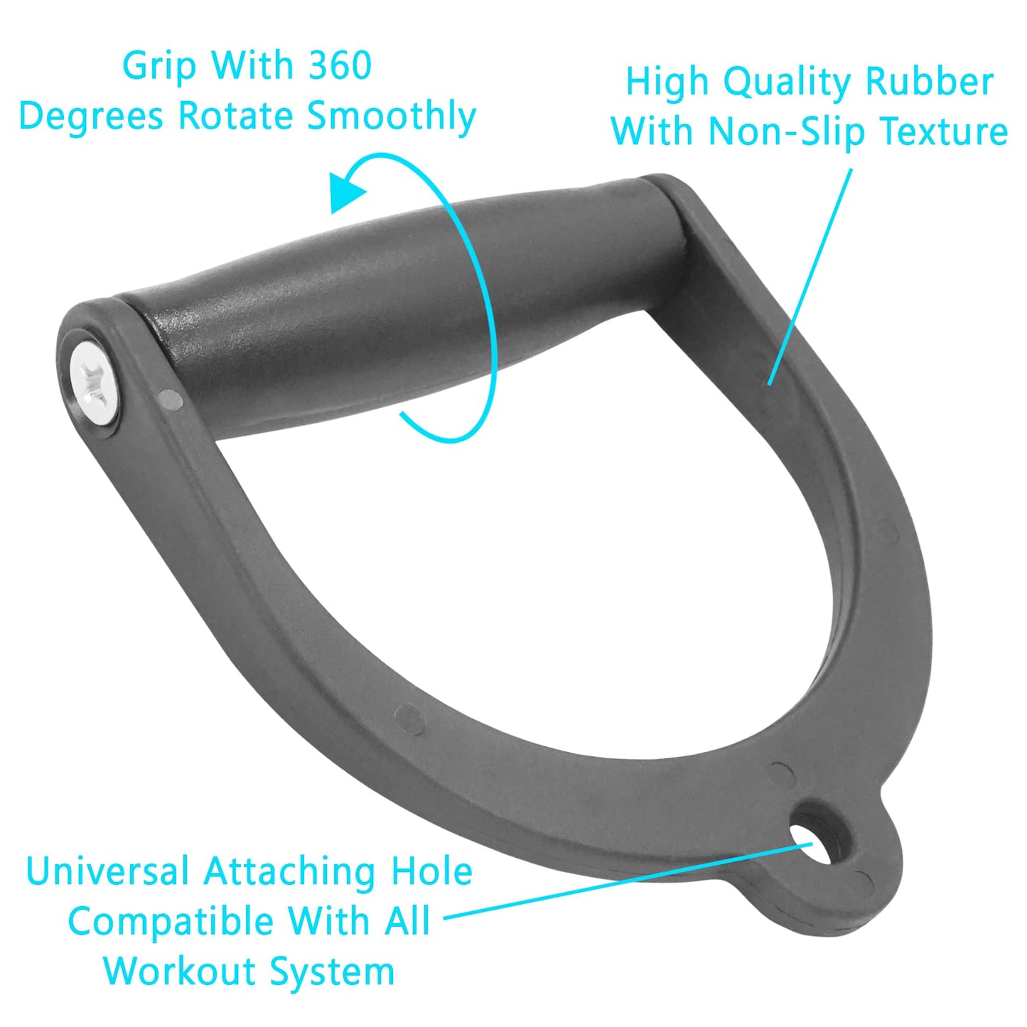 Luwint Single D Handle, Single Arm Row Cable Pulley System Attachment for Weight Workout Home Gym Accessories