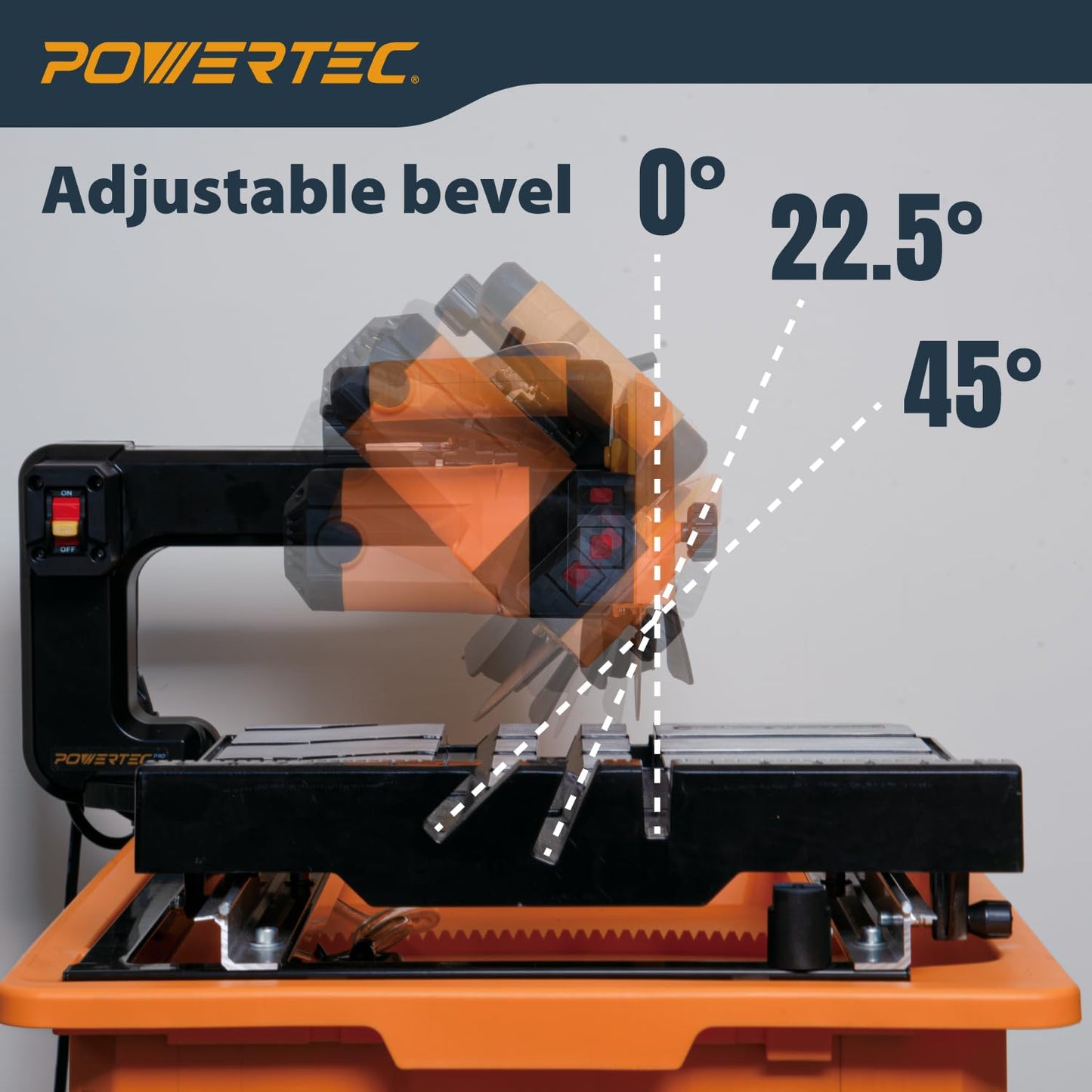 POWERTEC PRO 7-Inch Wet Tile Saw with Stand - 10-Amp, 1.5 HP Tile Cutter with Laser & LED Light, for Precise Ceramic & Porcelain Cuts (TLS1003)