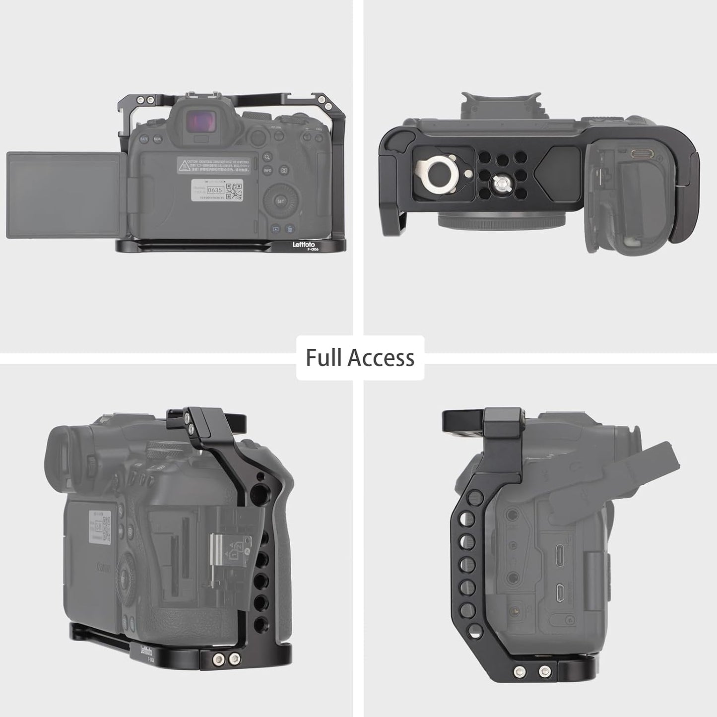 Leftfoto R5 R6 Camera Full Cage for Canon Mirrorless,Extension Mount Microphone Fill Light Bracket Filming