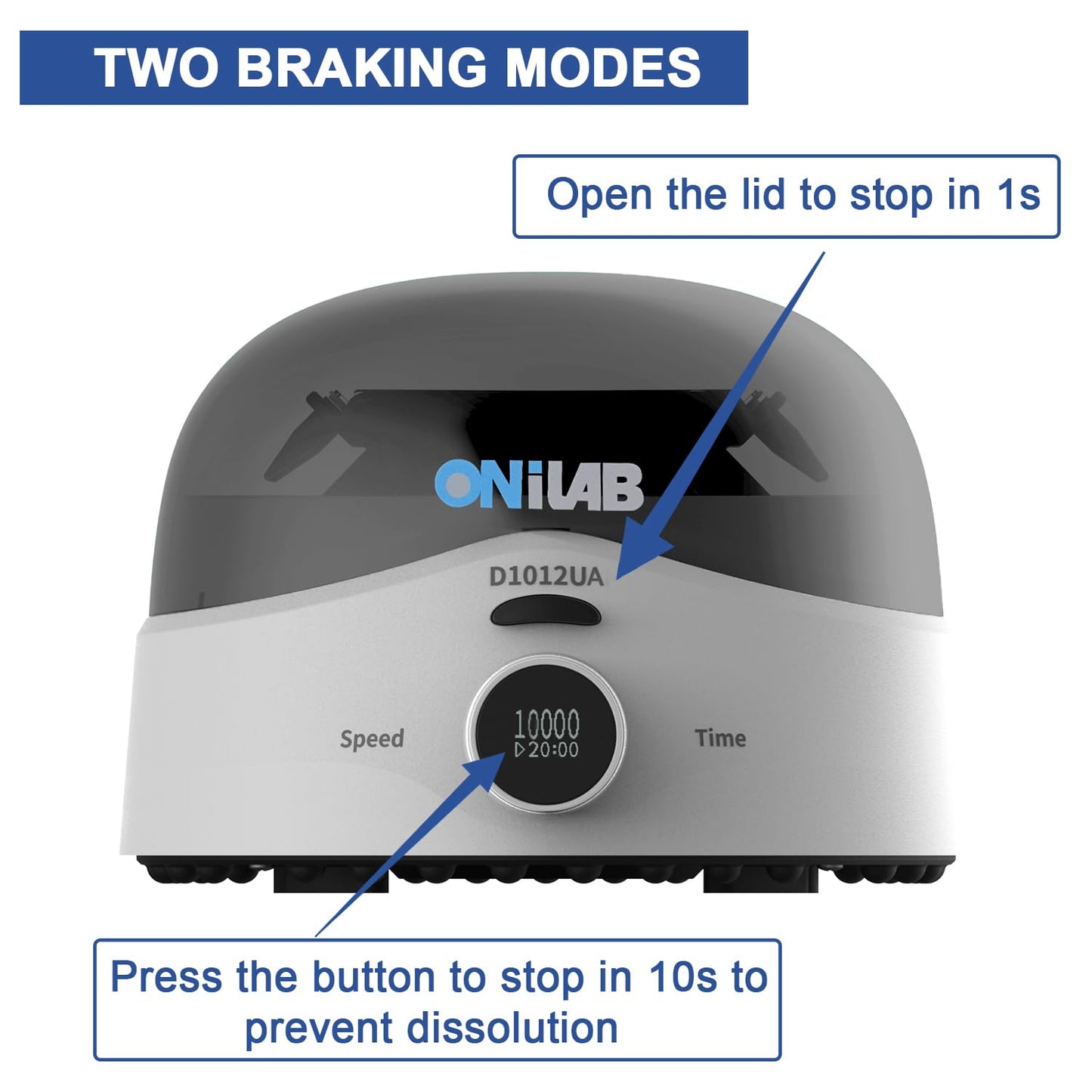 ONiLAB Scientific Mini Centrifuge 10000RPM, Lab Benchtop Centrifuge with 2-in-1 Rotor for 12 x 0.5/1.5/2.0ml and 0.2mL×32 PCR Strips or 44 x 0.2 ml PCR Tubes,Timer 10s-20min,Low Noise≤58dB, 100-240V