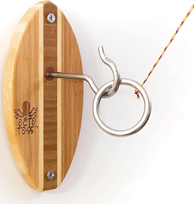 Hook and Ring Game Women and Man Cave Game Room Decor, Ring Game on a String for Game Room Games. Hook and Ring Toss Game Stocking Stuffers for Kids, and Gifts for Men Who Have Everything