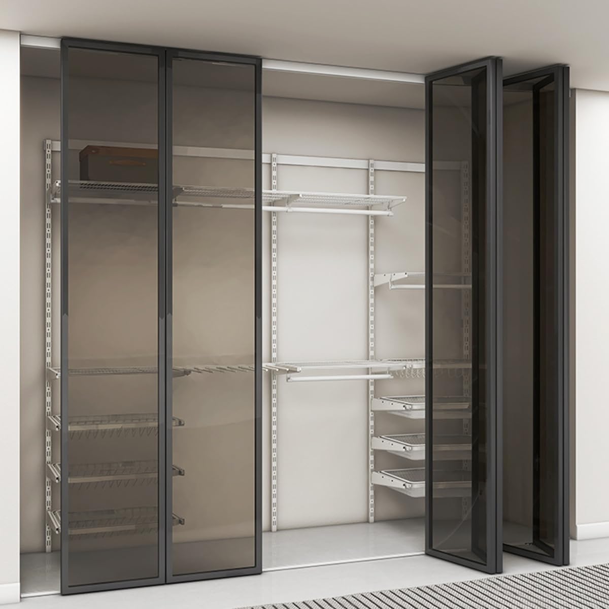 Free Sliding Bifold Door Hardware with Track，36”Bi-fold Closet Door Hardware Smoothly and Quietly，2 Set for 4 Door(Door Not Included)