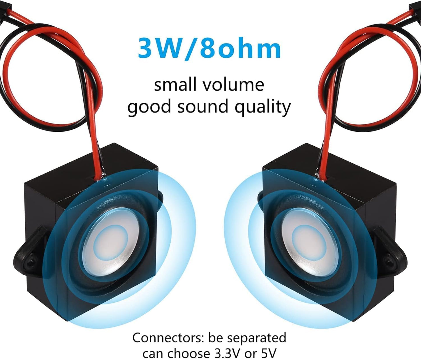 JUZITAO 4PCS 3 8 3.3V 5V Loudpeaker Watt Ohm Single Cavity Mini Speaker Full-Range Cavity Mobile Portable Advertising