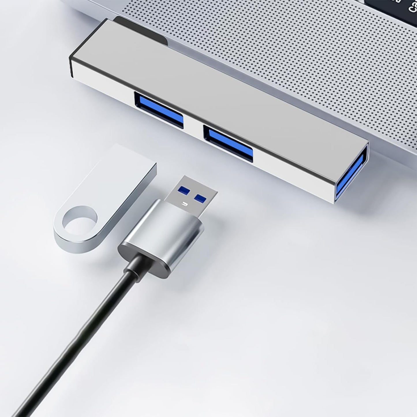 SHYYOULQE 90 4 2 USB2.0, 1 USB3.0 Degree Portable USB C Hubs Port Expansion, Fast Data Hubs with for PC Laptop C