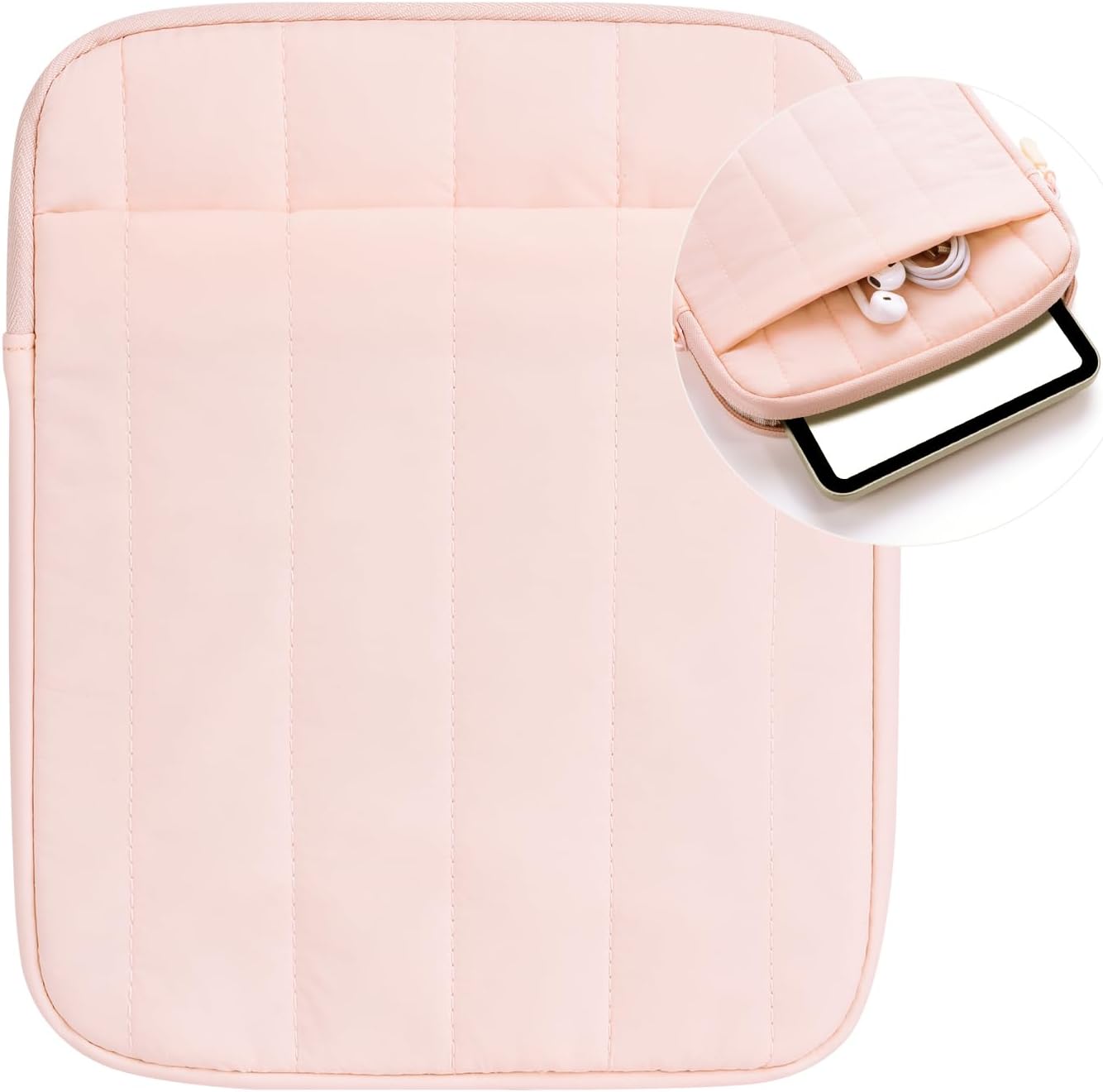 COOTHINE 6.8-7 Inch Puffy Sleeve Pouch for Kindle/eReader/eBook (Puffy Pink)