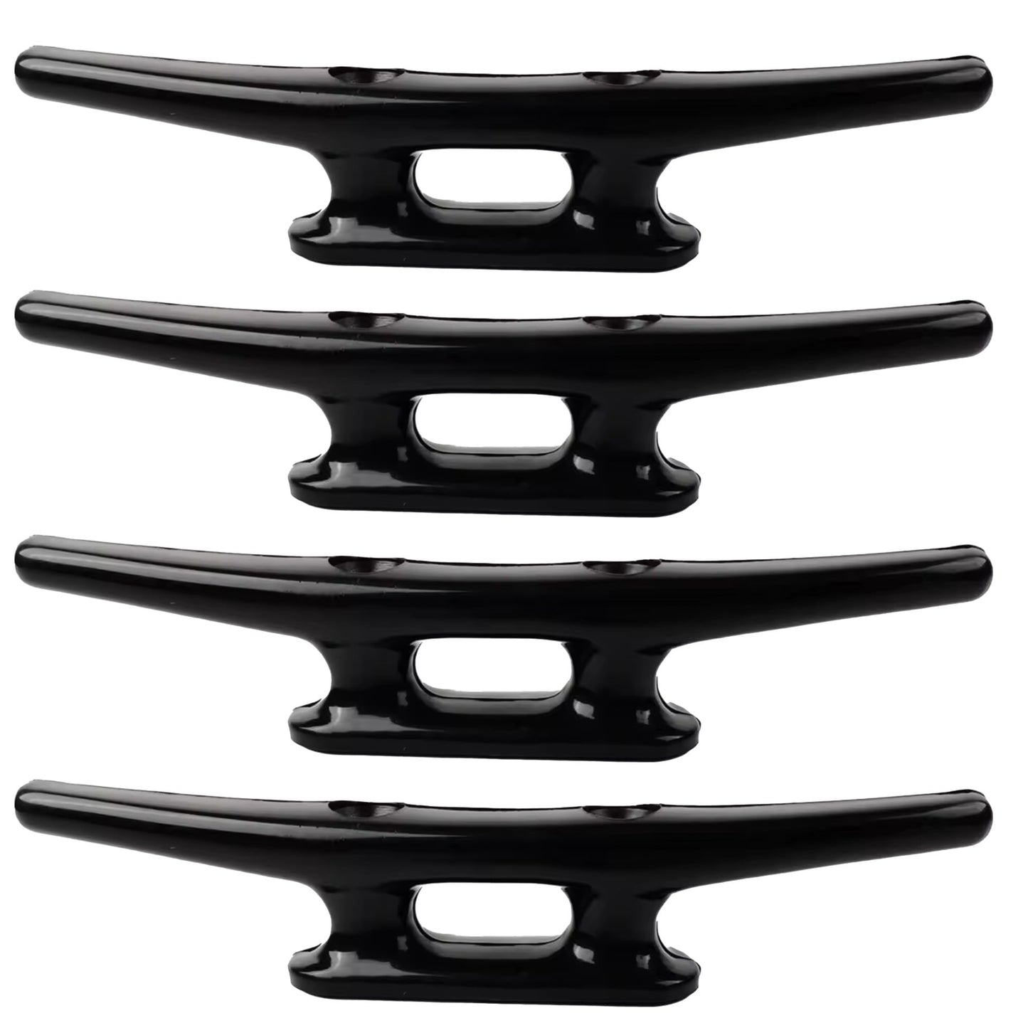 Laorde Nylon Boat Cleats Black, 4"/5"/6"/8", Marine Grade Dock Cleats for Rope, Kayak, Mooring, Canoe, Maritime Decor, Tie Down (5 inch 4 Pack)