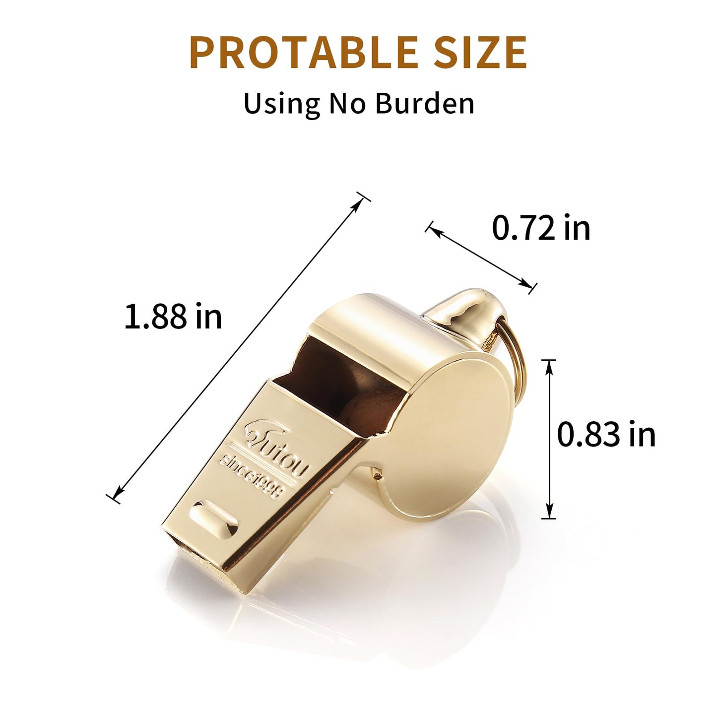 HUTOU Whistle, Brass Coach Sports Whistle with Lanyard, Loud Crisp Sound Whistle Ideal for Coaches, Referees, and Adults