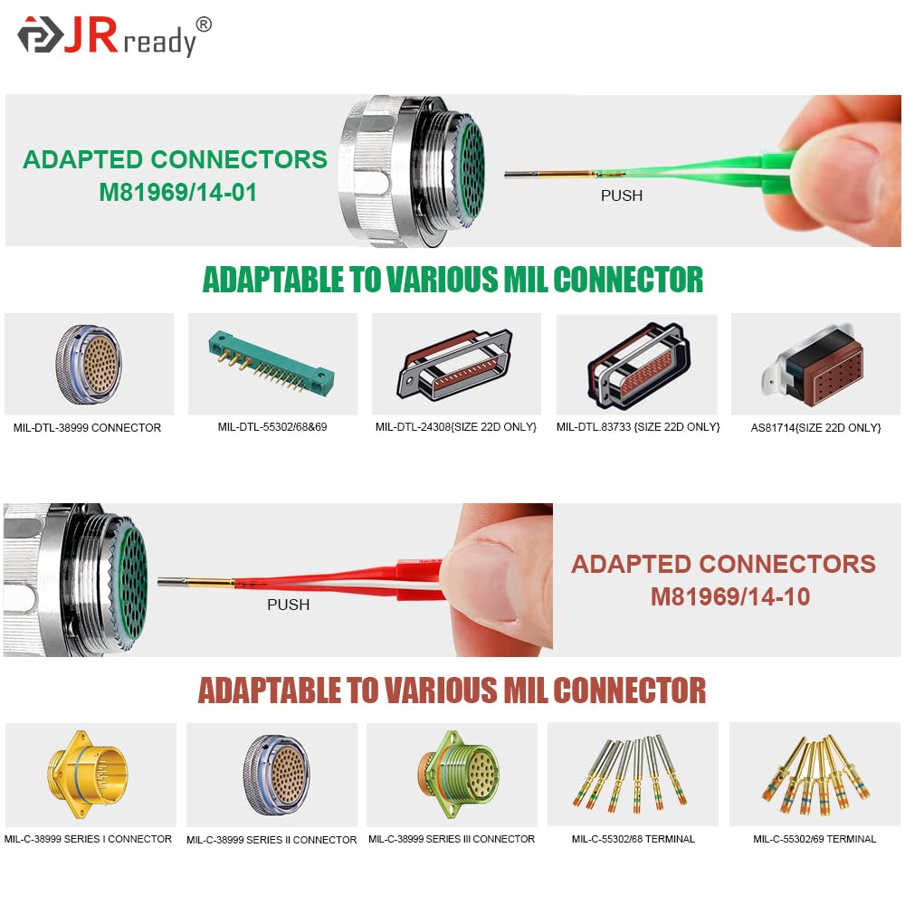 JRready ST2161-1 Aviation Crimp Tool Kit NEW-AS2G Miniature Crimper M22520/2-01 for G125 GO NO-GO GAGE 11 Pcs Positioners DAK20B DRK20B M81969/14-01 M81969/14-10 Installing Removal Tool