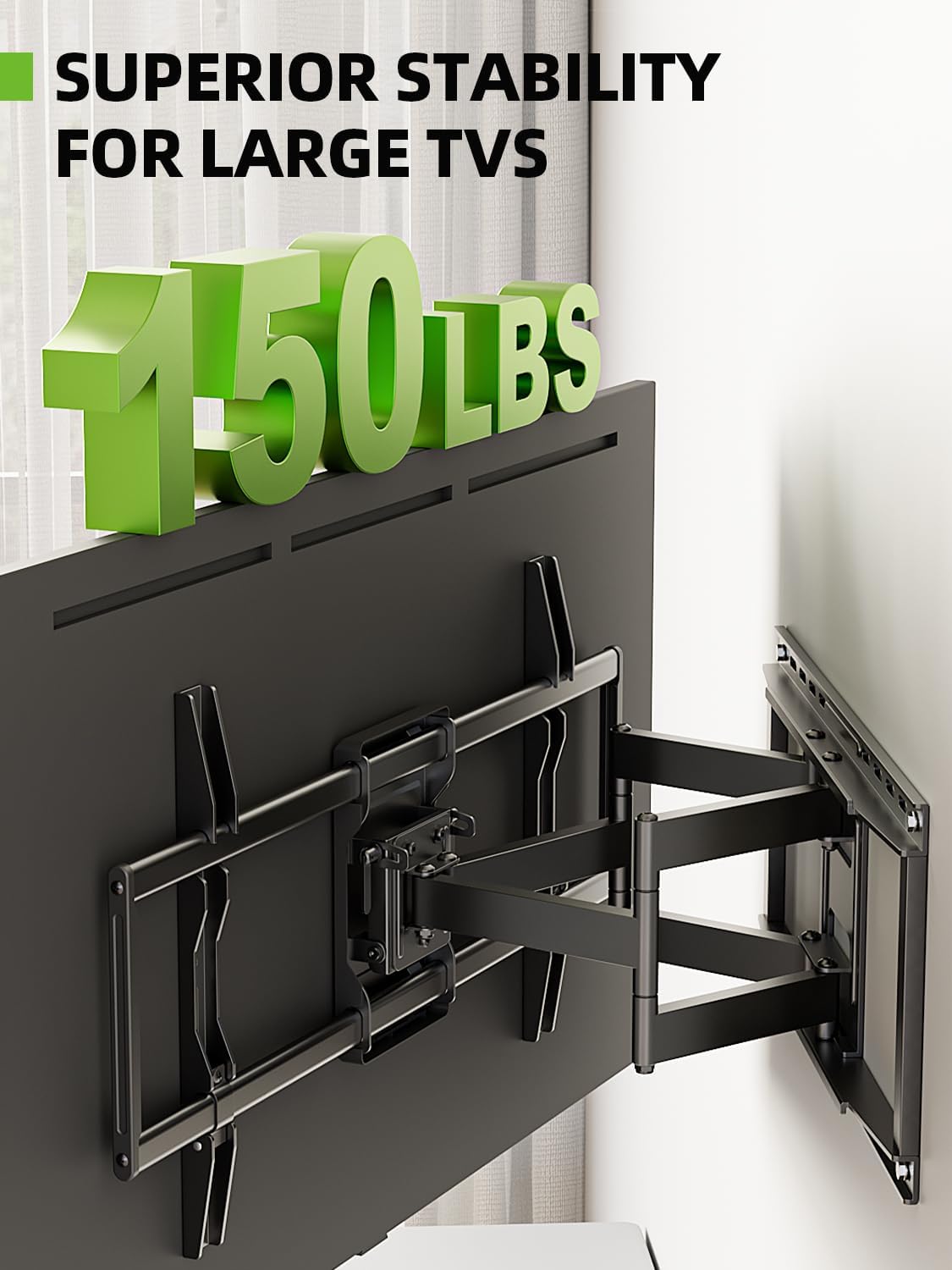 USX MOUNT Full Motion TV Wall Mount - Fits 50-90 Inch TVs Up to 150 lbs | Dual Articulating Arms & Tilt