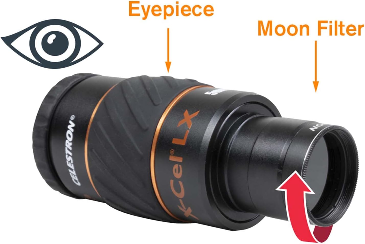 Celestron 1.25 inch Moon Filter - Suitable for Lunar Observation, Extra Bright Planets or Terrestrial Viewing Over Sand