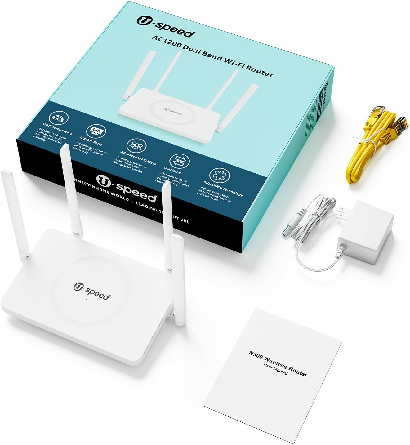 U-SPEED AC1200 1.2 4 1000 IPV6, WiFi Router Dual Band Wireless Internet Router, Speed Up to Gbps, x Mbps Gigabit