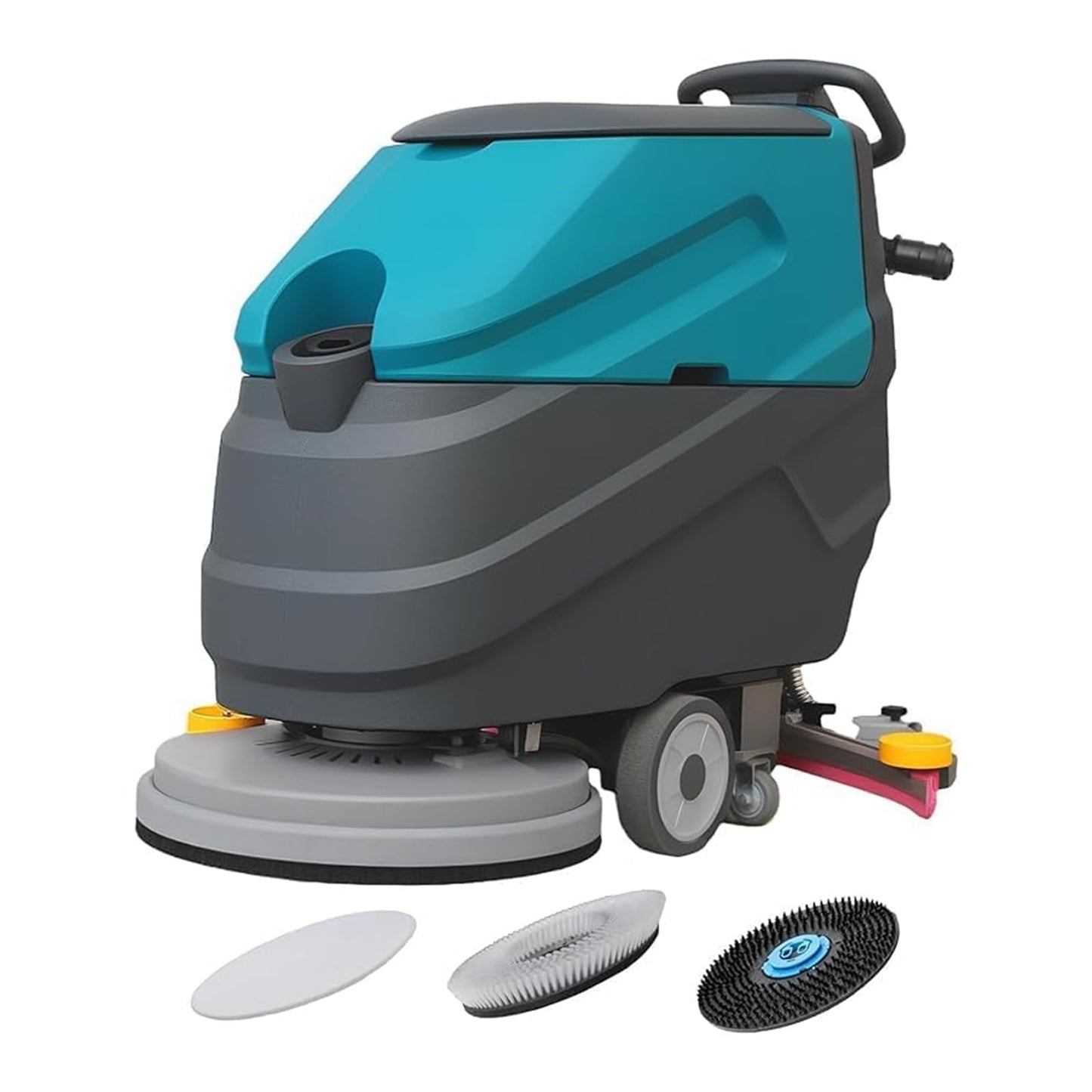 Walk Behind Commercial Floor Scrubber Machine, 22" Cleaning and 33" Suction Width, 18.5-Gal Sewage and 15.9-Gal Water Tank, 32000 Sqft/h, Cordless, Complete Set of Parts