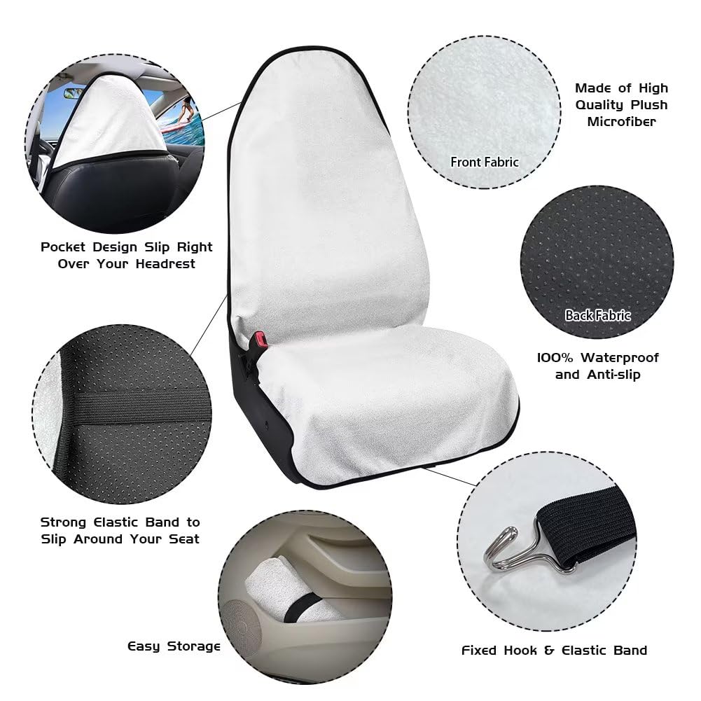 Lotusorchid American Flag Waterproof Sweating Car Seat Cover for Post Gym Workout, Breathable Sweating Car Seat Cover for Women Men, Comfy Bucket Auto Seats Protector Universal Fit Sedan SUV Truck
