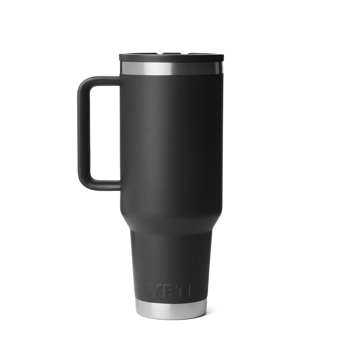 YETI Rambler 40 oz Travel Mug with Flip Straw Lid – Stainless Steel, Vacuum Insulated, Leakproof, Cup Holder Friendly, Black