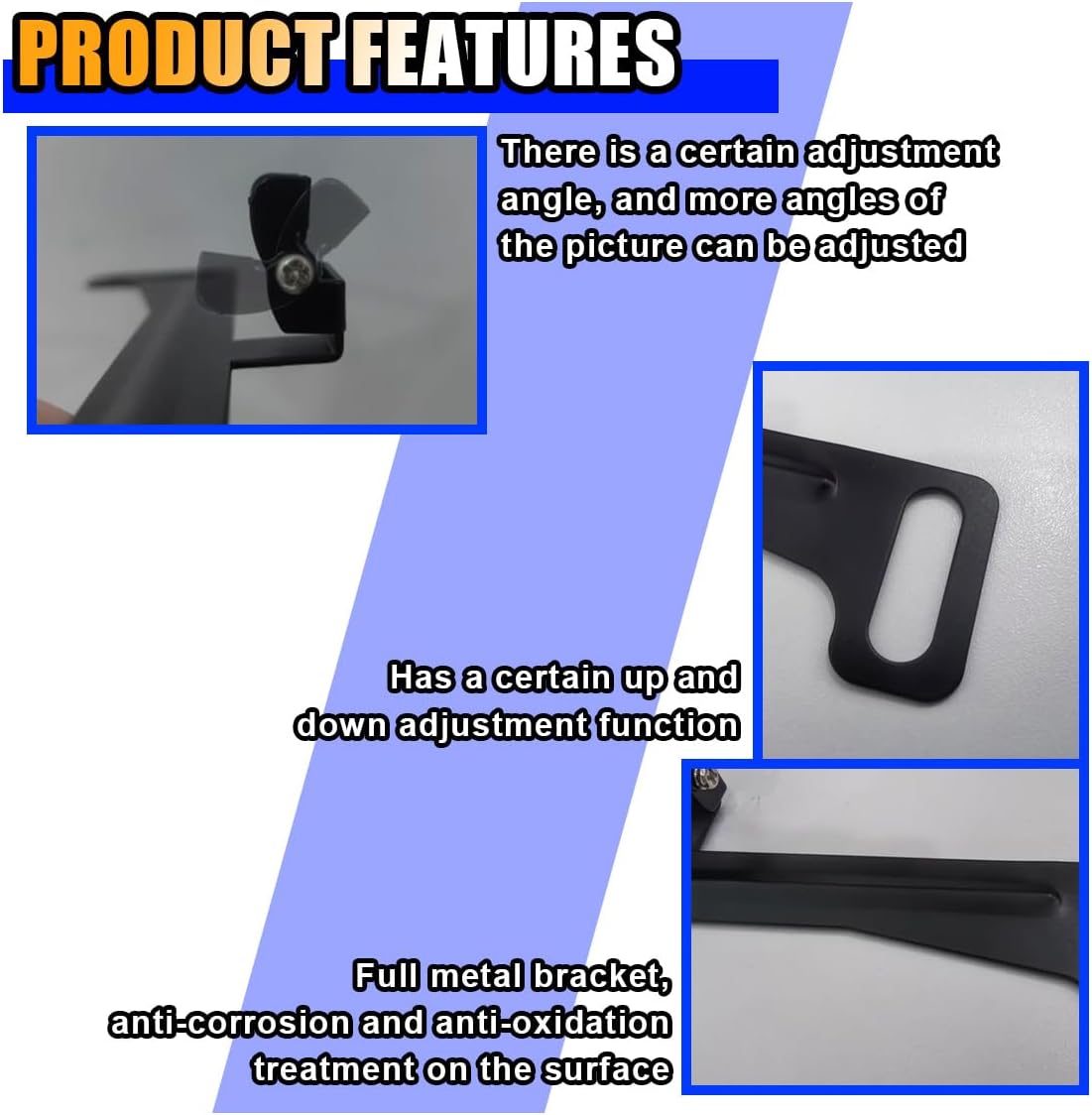 KITUREK Reverse Rear Camera License Plate Bracket, Installation Holder for Backup View Camera, Universal Dash Cam