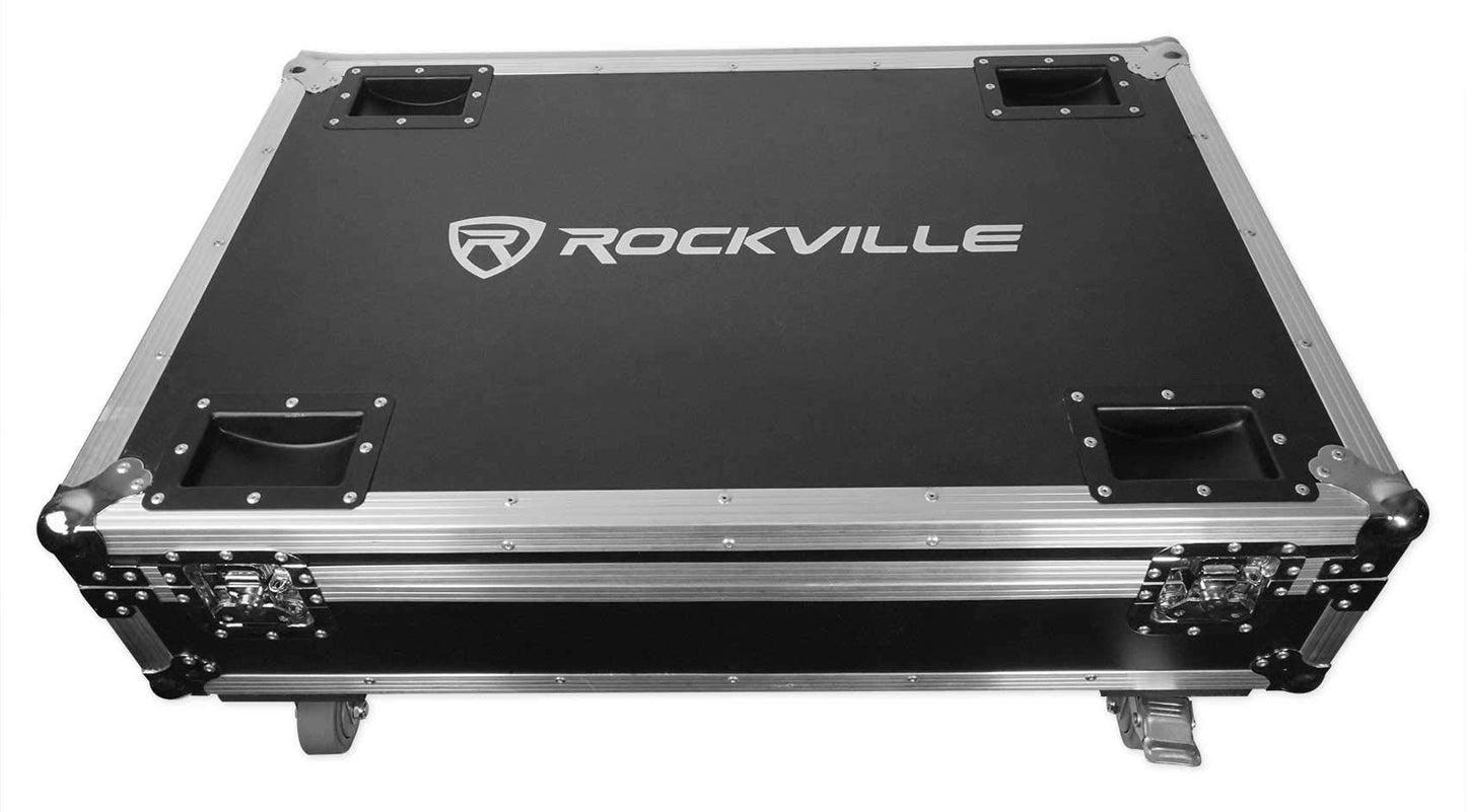 Rockville Best Strip 60 Pack Black 6 Battery-Powered 36W Each LED Strip Lights RGBWA+UV Wireless DMX Rechargeable Charging Case with Remotes Brackets and Cables for DJs and Event Lighting