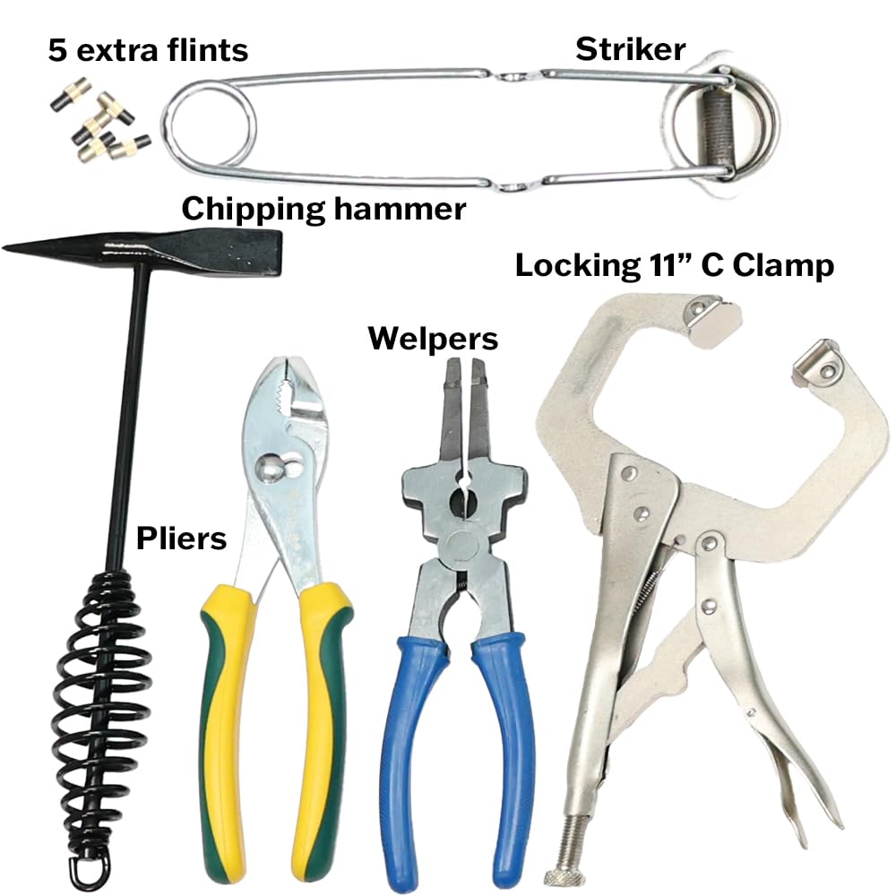 Blue Demon Welding School Kit, Essential PPE and Tools to Get You Started Welding, Comes with a Spartan 2.0 Auto Darkening Helmet, Gamechanger Heavy D’s Gloves (Large)