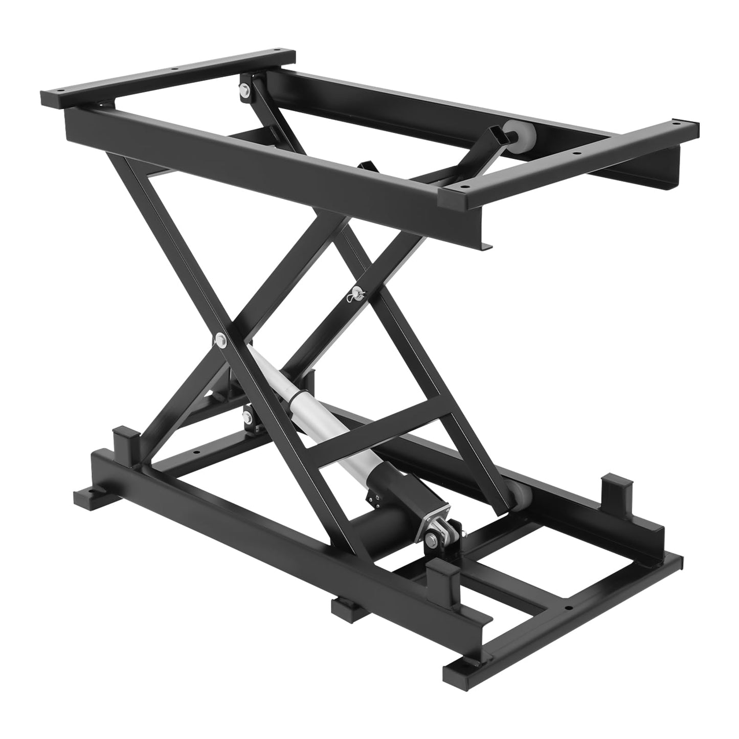 Electric Scissor Lift Table, 350lbs Hydraulic Lift Table with Remote Control, Heavy Duty Lifting Platform with 7.6-26.7in Adjustable Height, Lifting Transportation System for Factories Warehouses