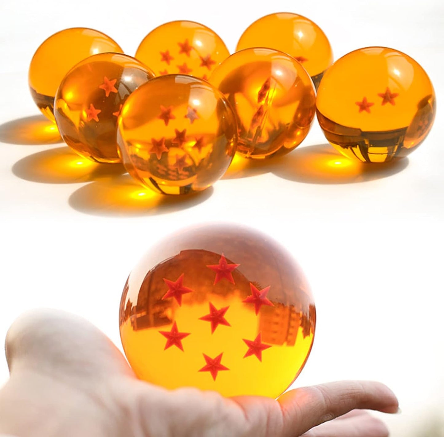 Skiennix Dragon Transparent Play Balls Set - 7 Colorful 1.7-Inch Crystal Balls for Kids