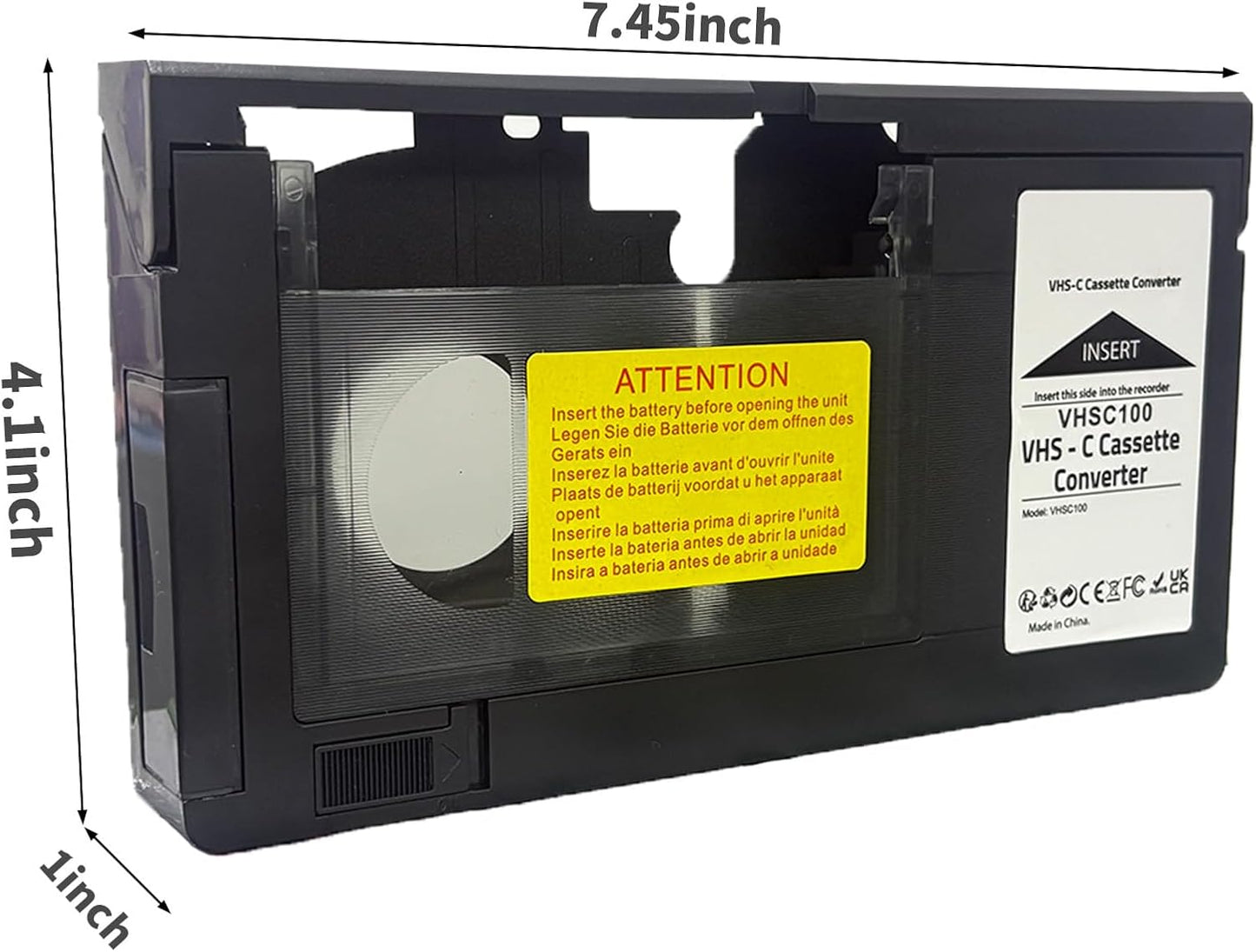 Cassette 8mm/Minidv/Hi8 Motorized VHS-C to VHS Adapter - Ideal for VCR Player, VHS Tape for Camcorder to Digital